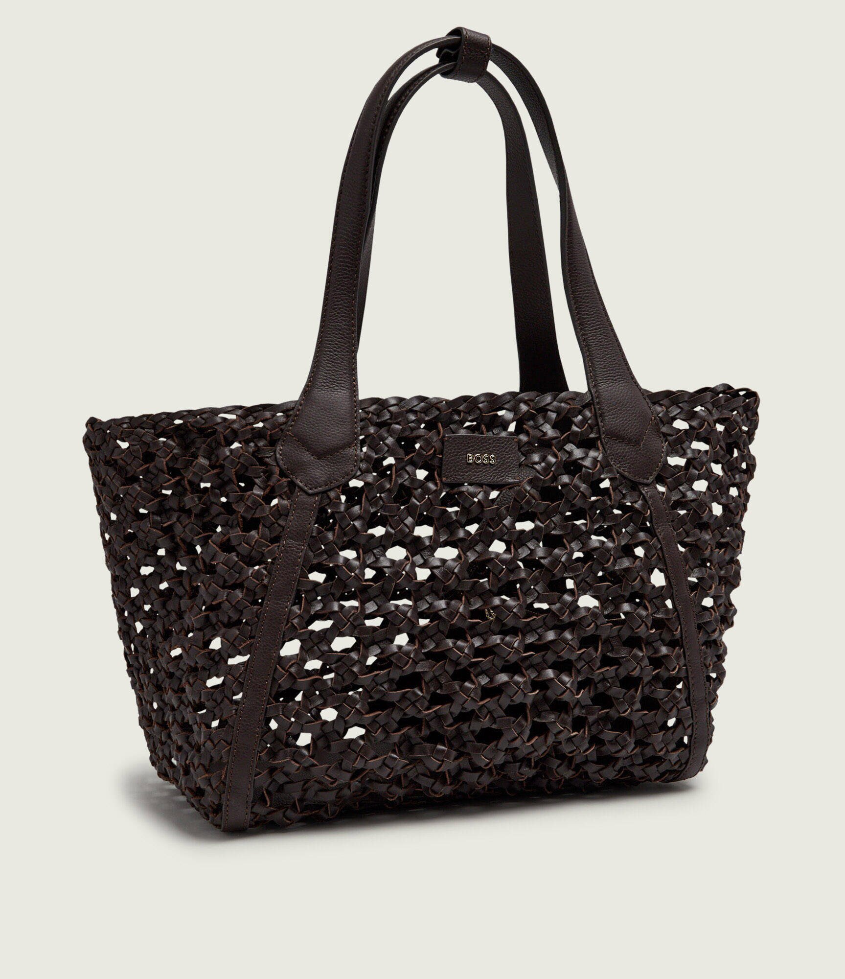 BOSS BLACK De piele geantă shopper + borsetă Lenah