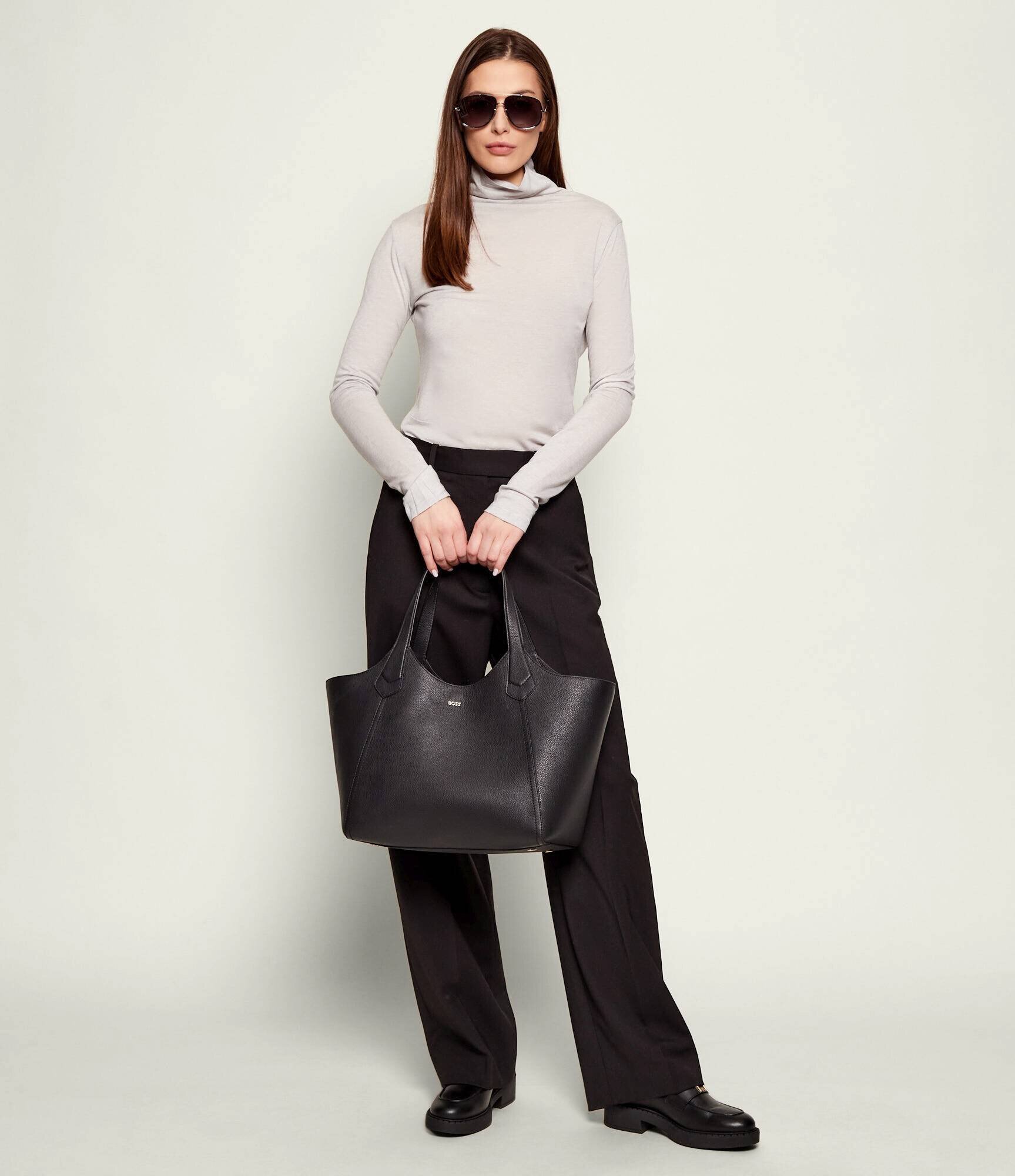 BOSS BLACK De piele geantă shopper Lenah