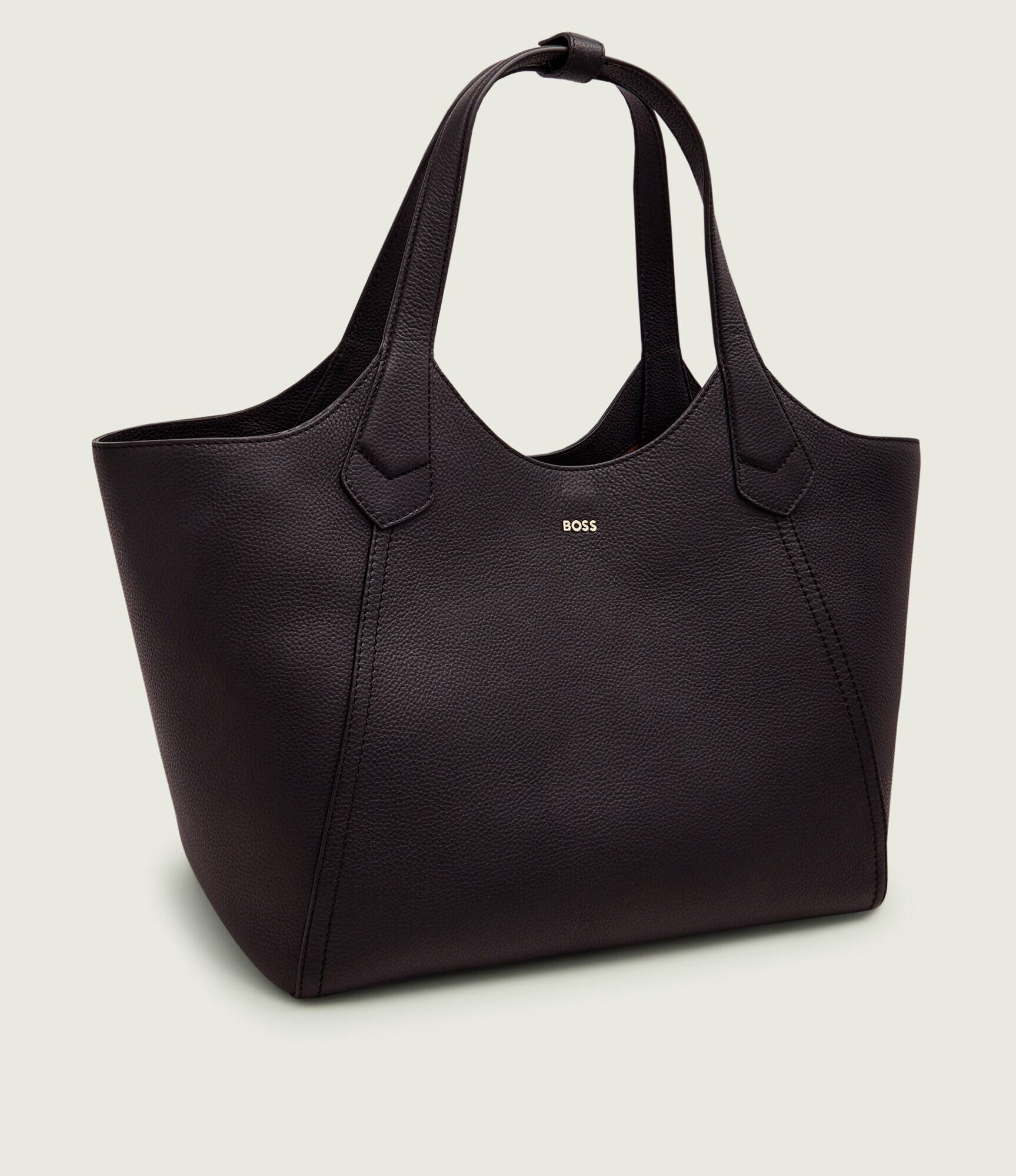 BOSS BLACK De piele geantă shopper Lenah