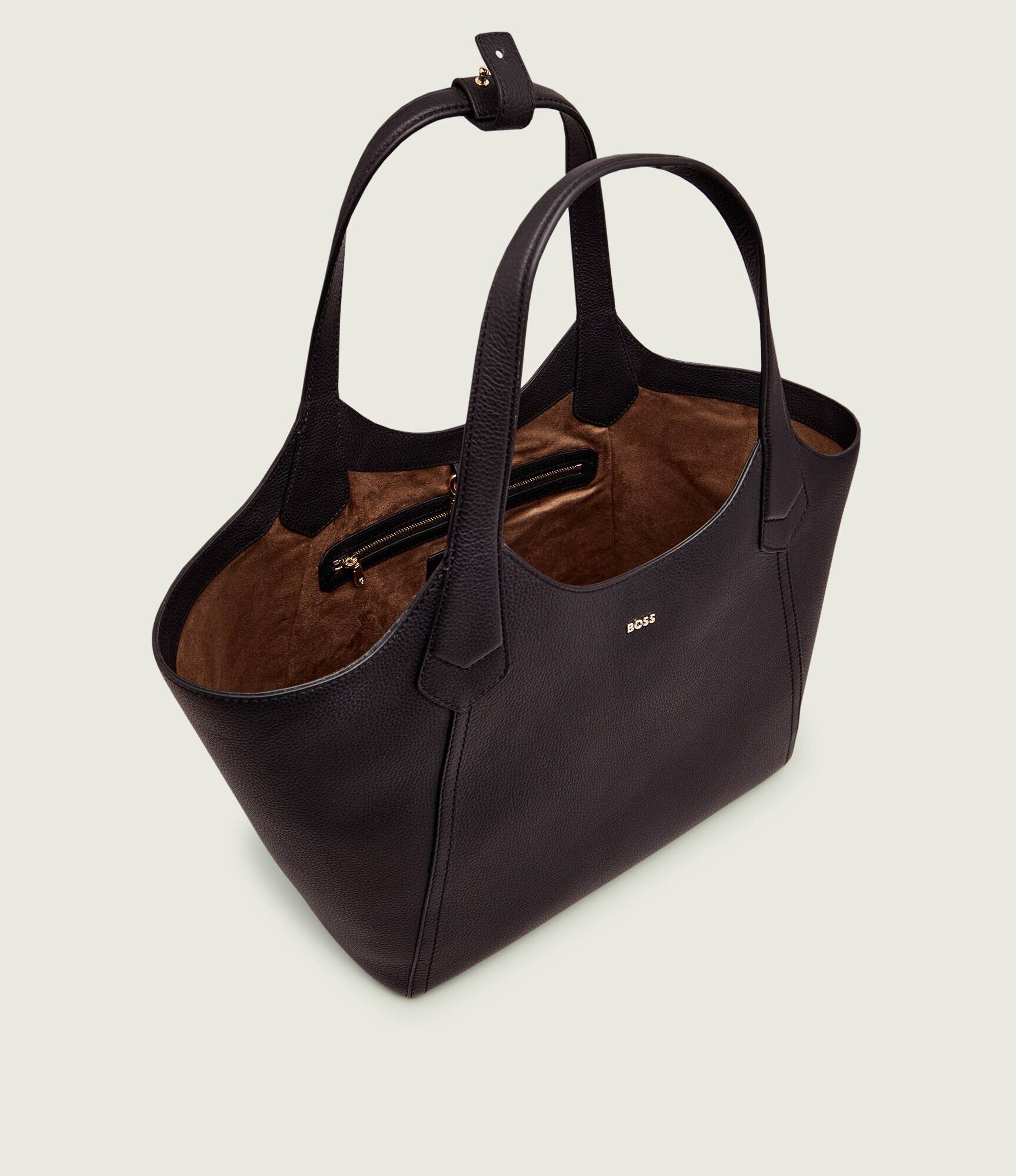 BOSS BLACK De piele geantă shopper Lenah