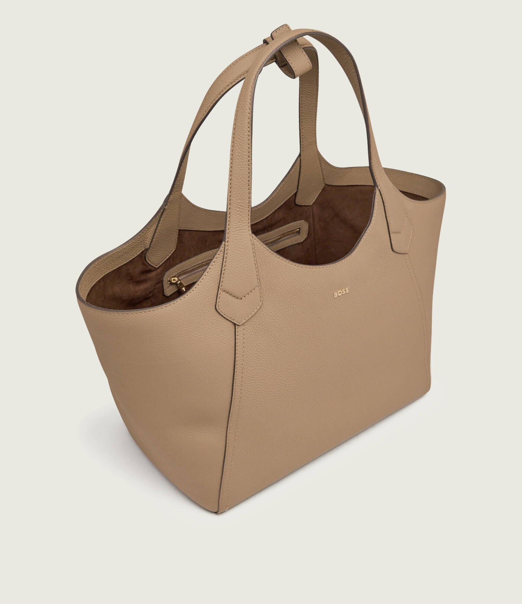 BOSS BLACK De piele geantă shopper Lenah