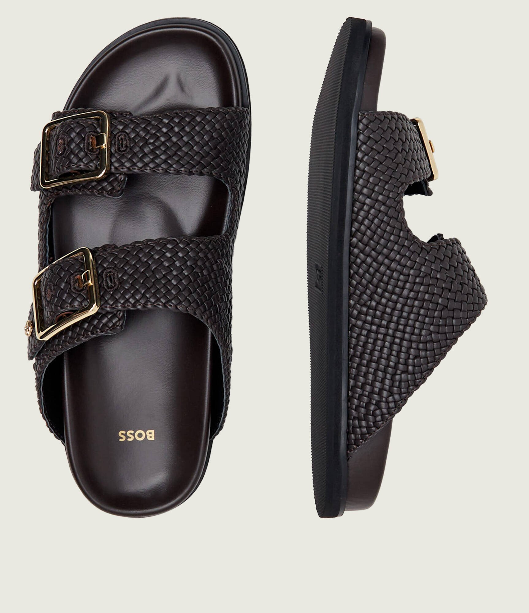 BOSS BLACK De piele șlapi Freyah