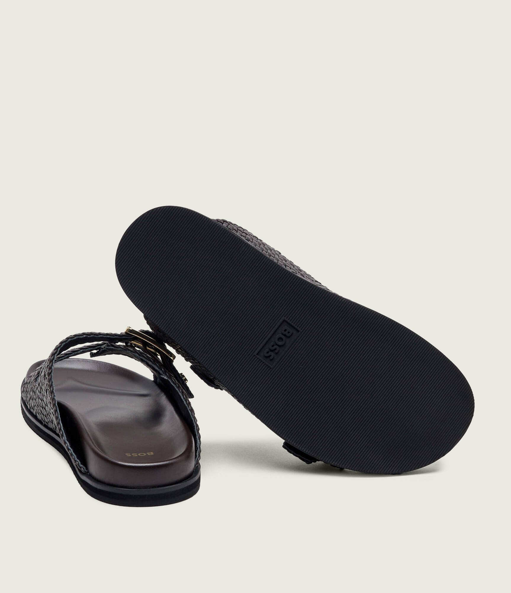 BOSS BLACK De piele șlapi Freyah