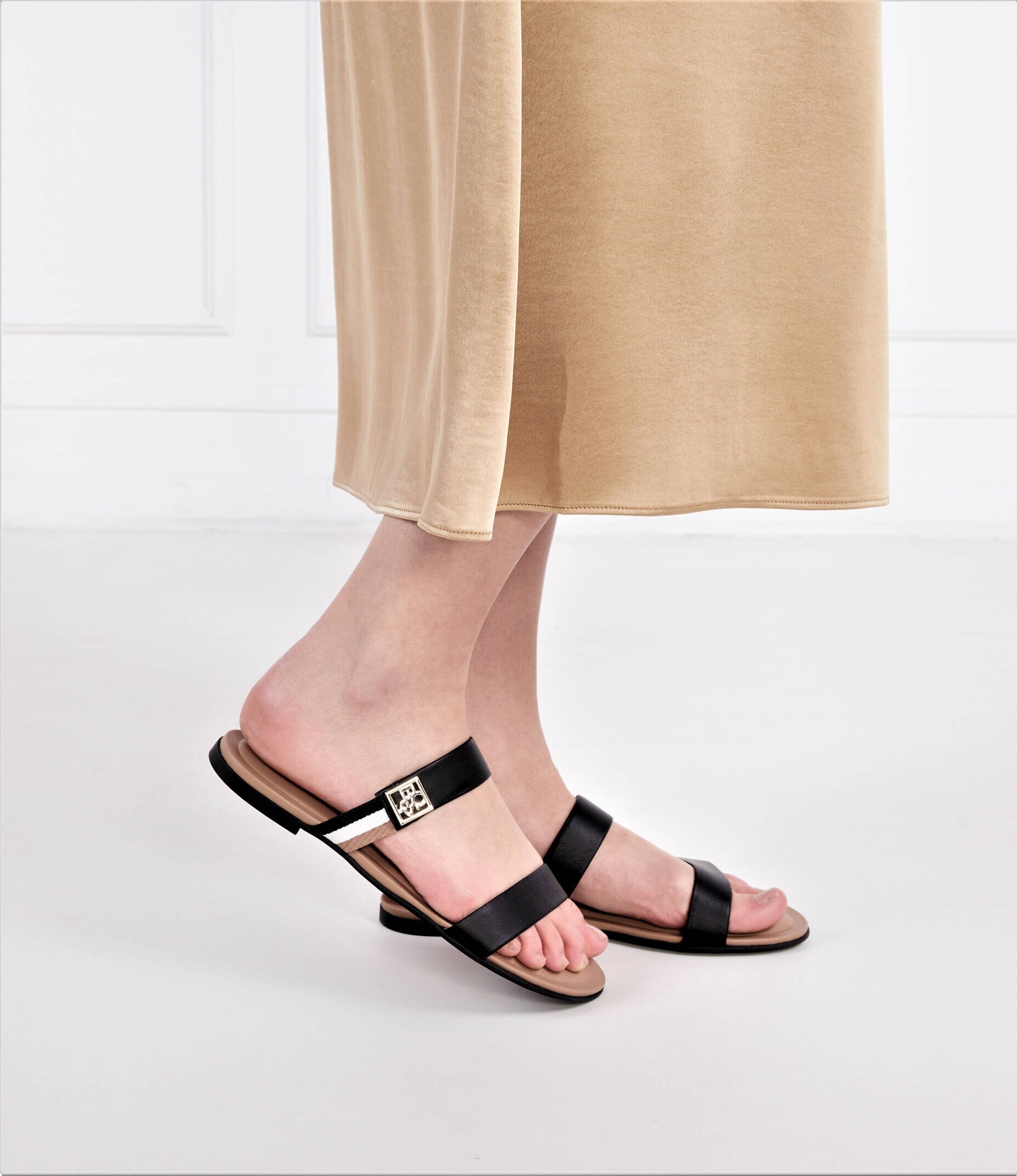 BOSS BLACK De piele șlapi Millie