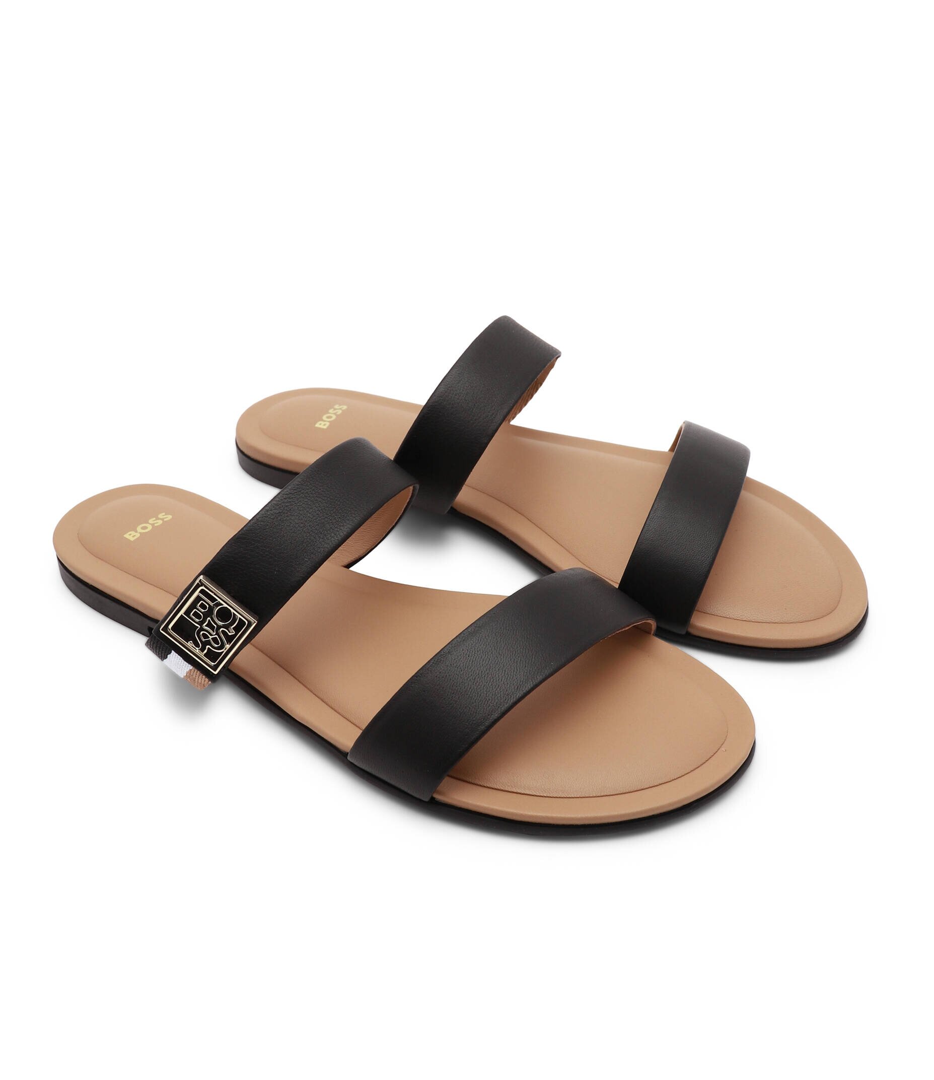 BOSS BLACK De piele șlapi Millie