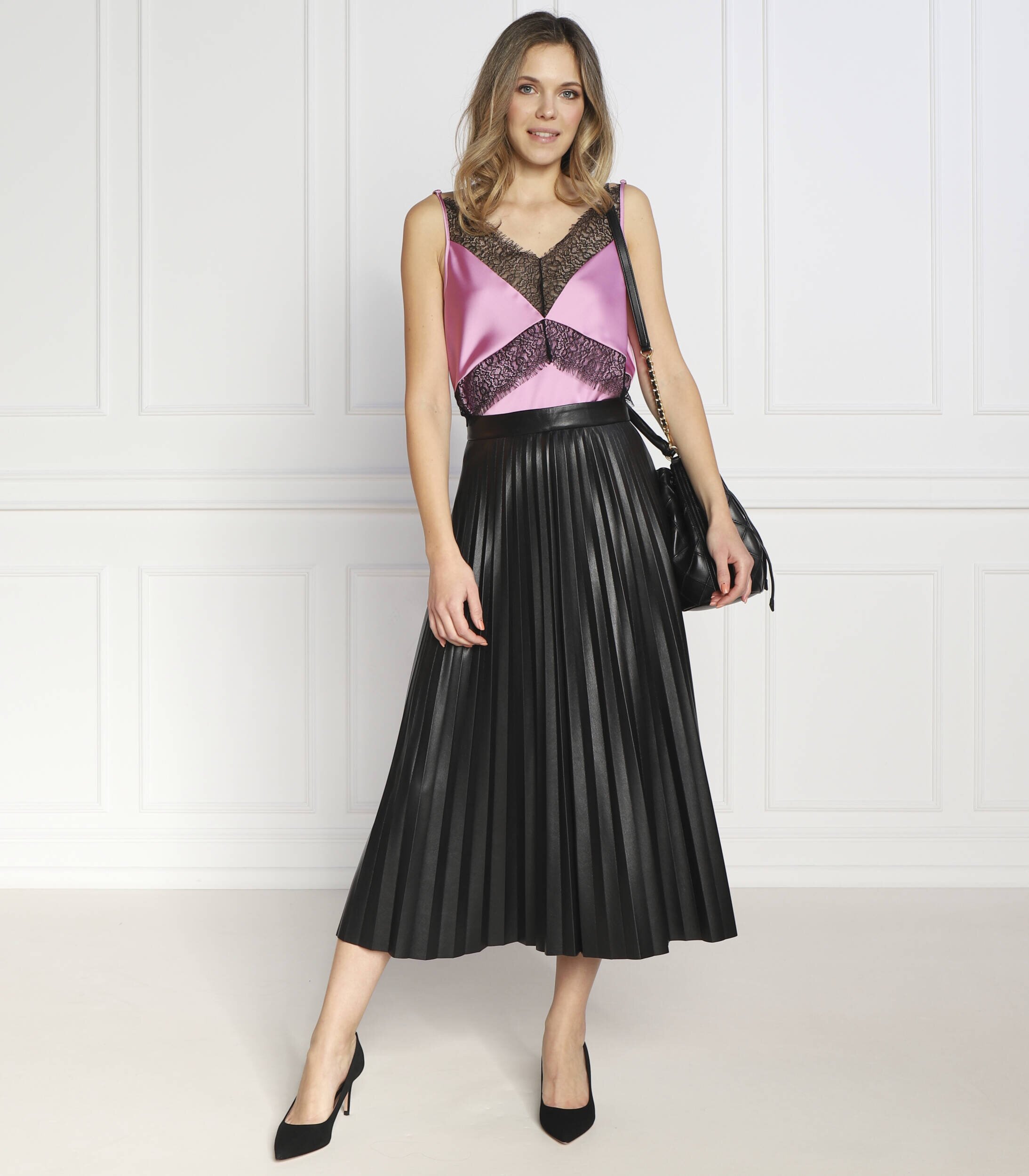 BOSS BLACK De satin top Ilacea | Regular Fit
