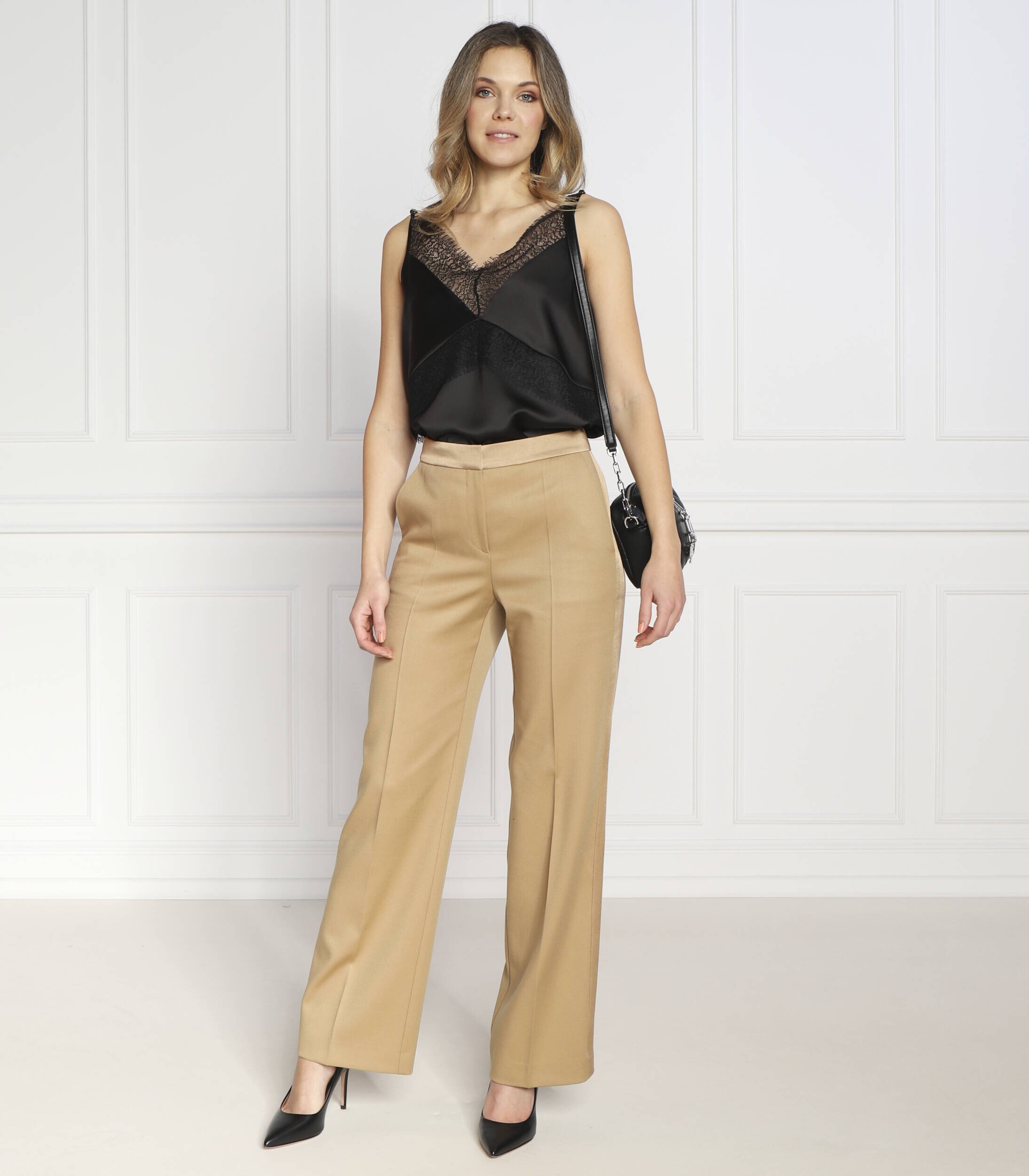 BOSS BLACK De satin top Ilacea | Regular Fit