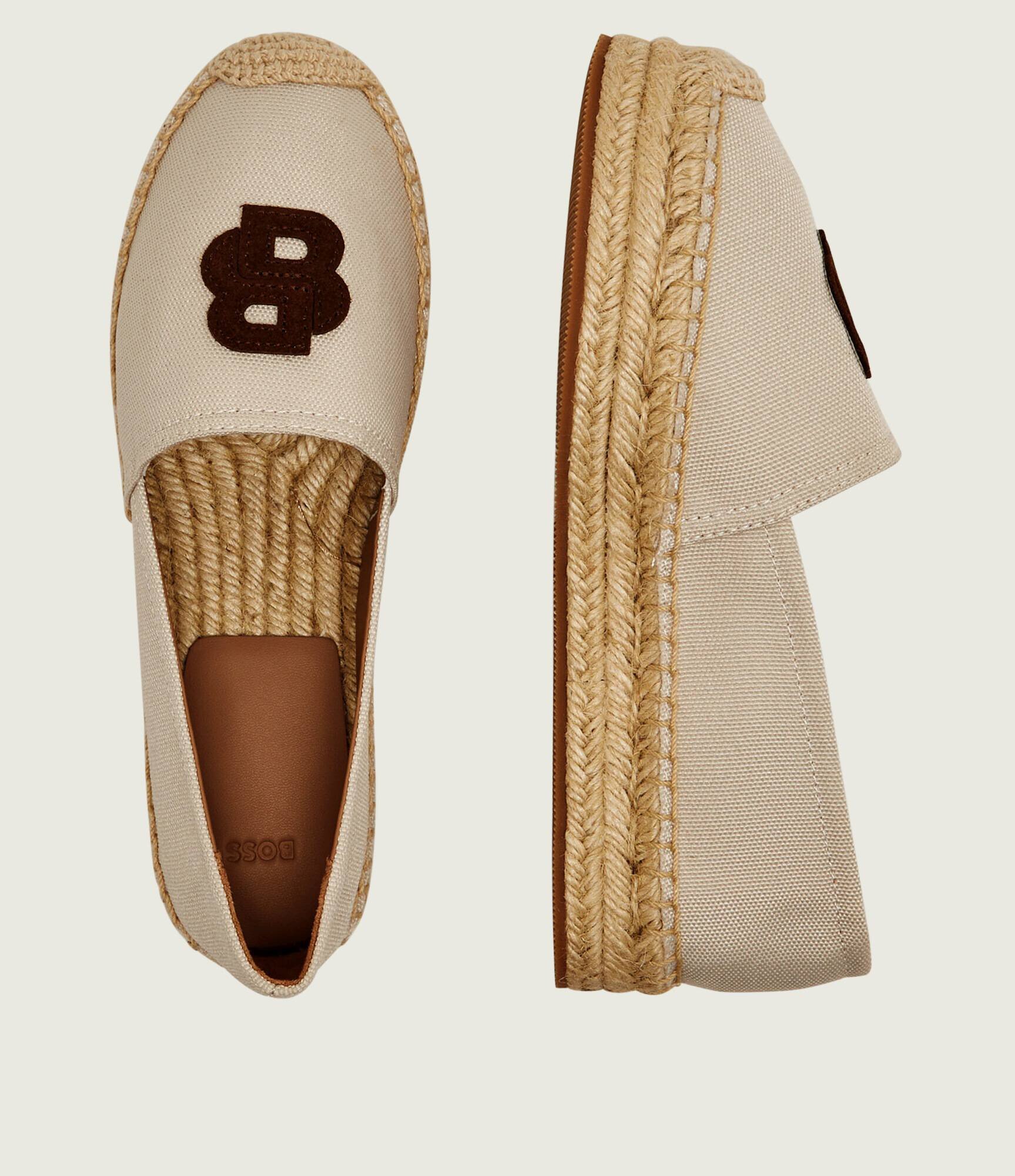 BOSS BLACK Espadrile Madeira_Slon_CVBBHF cu adaos de piele
