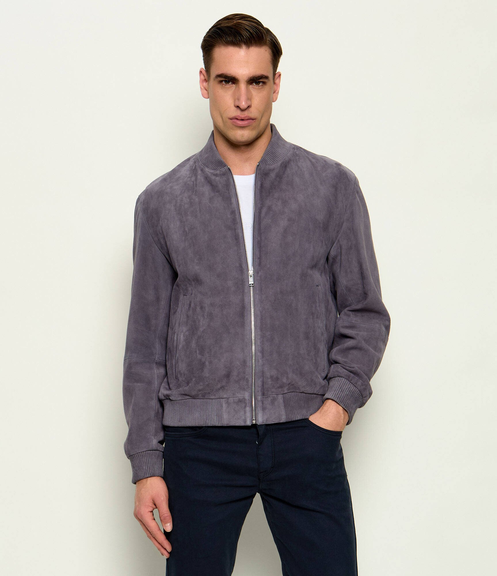 BOSS BLACK Geacă bomber H-Muller | regular fit | piele întoarsă