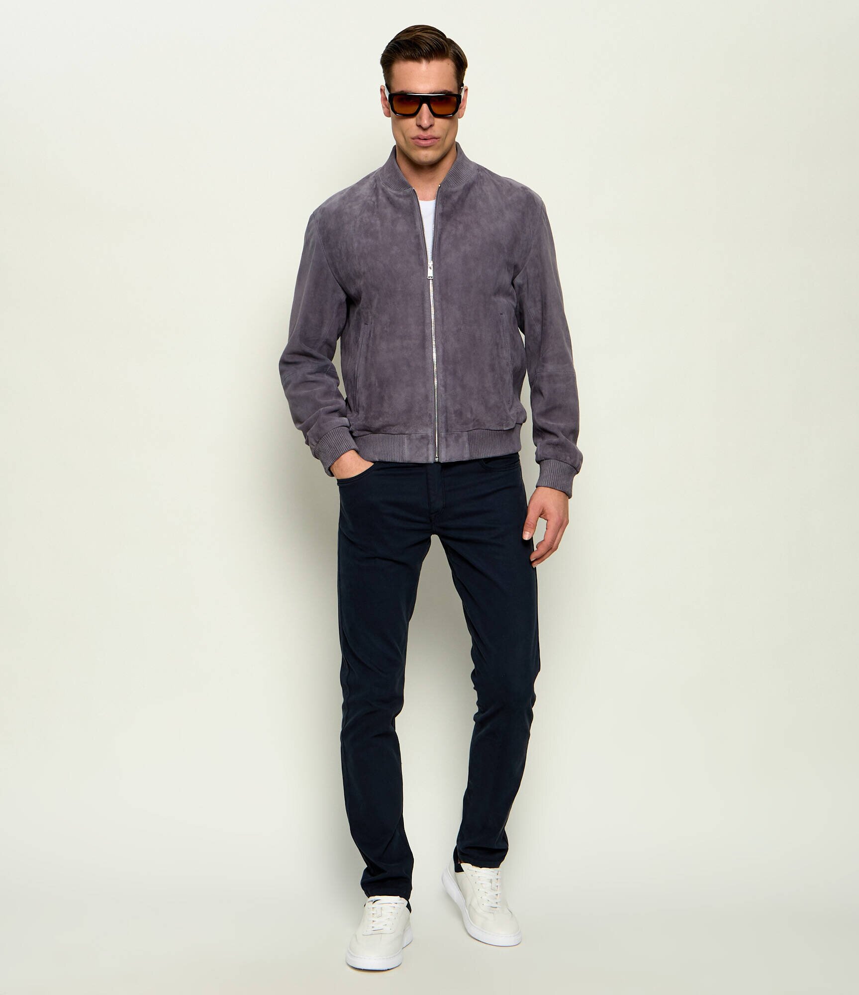 BOSS BLACK Geacă bomber H-Muller | regular fit | piele întoarsă