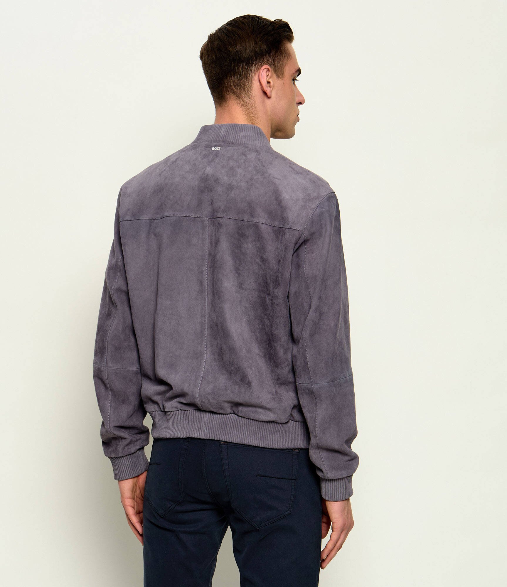 BOSS BLACK Geacă bomber H-Muller | regular fit | piele întoarsă