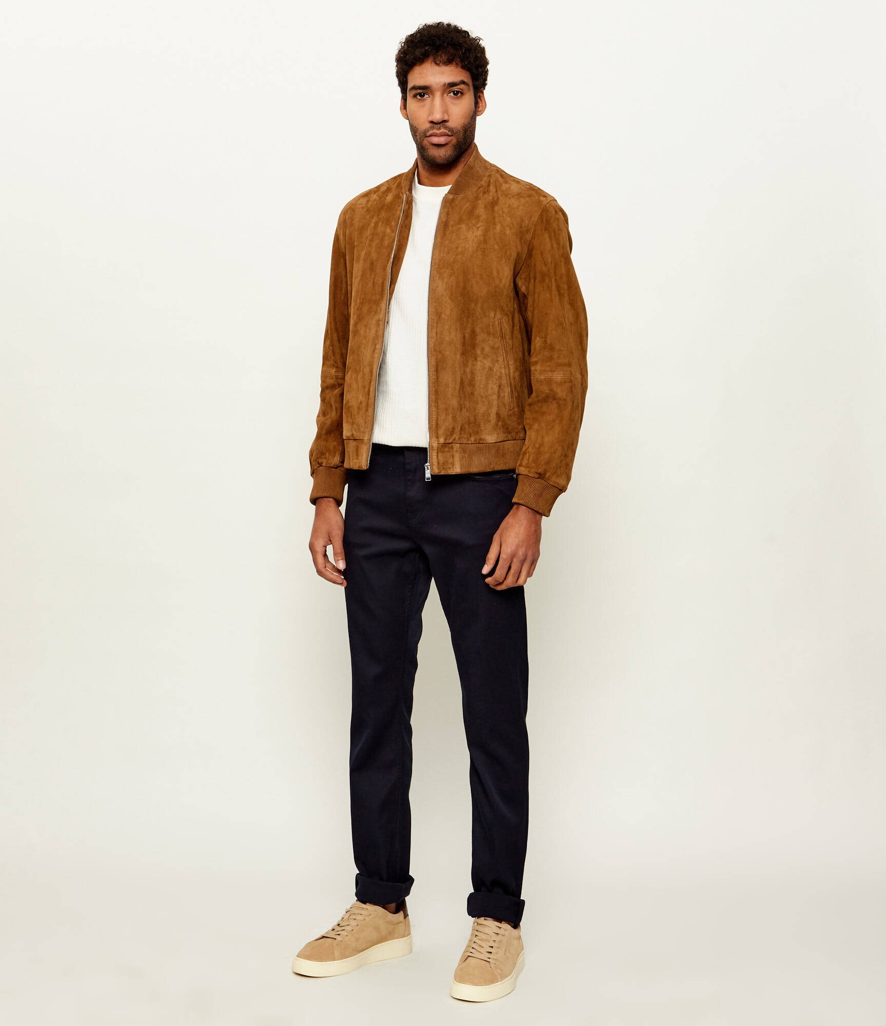 BOSS BLACK Geacă bomber H-Muller | regular fit | piele întoarsă