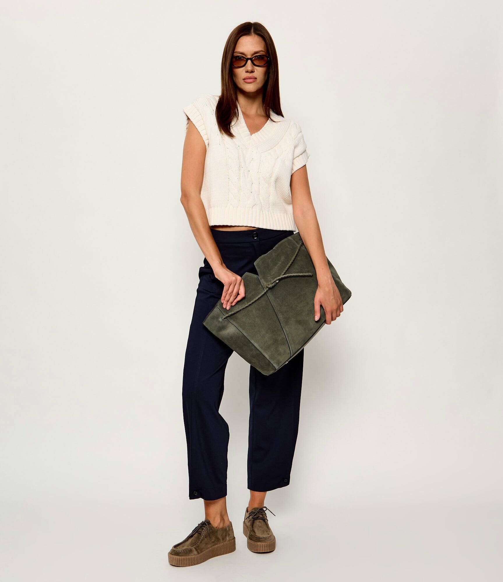 BOSS BLACK Geantă shopper Boss Revers | piele întoarsă