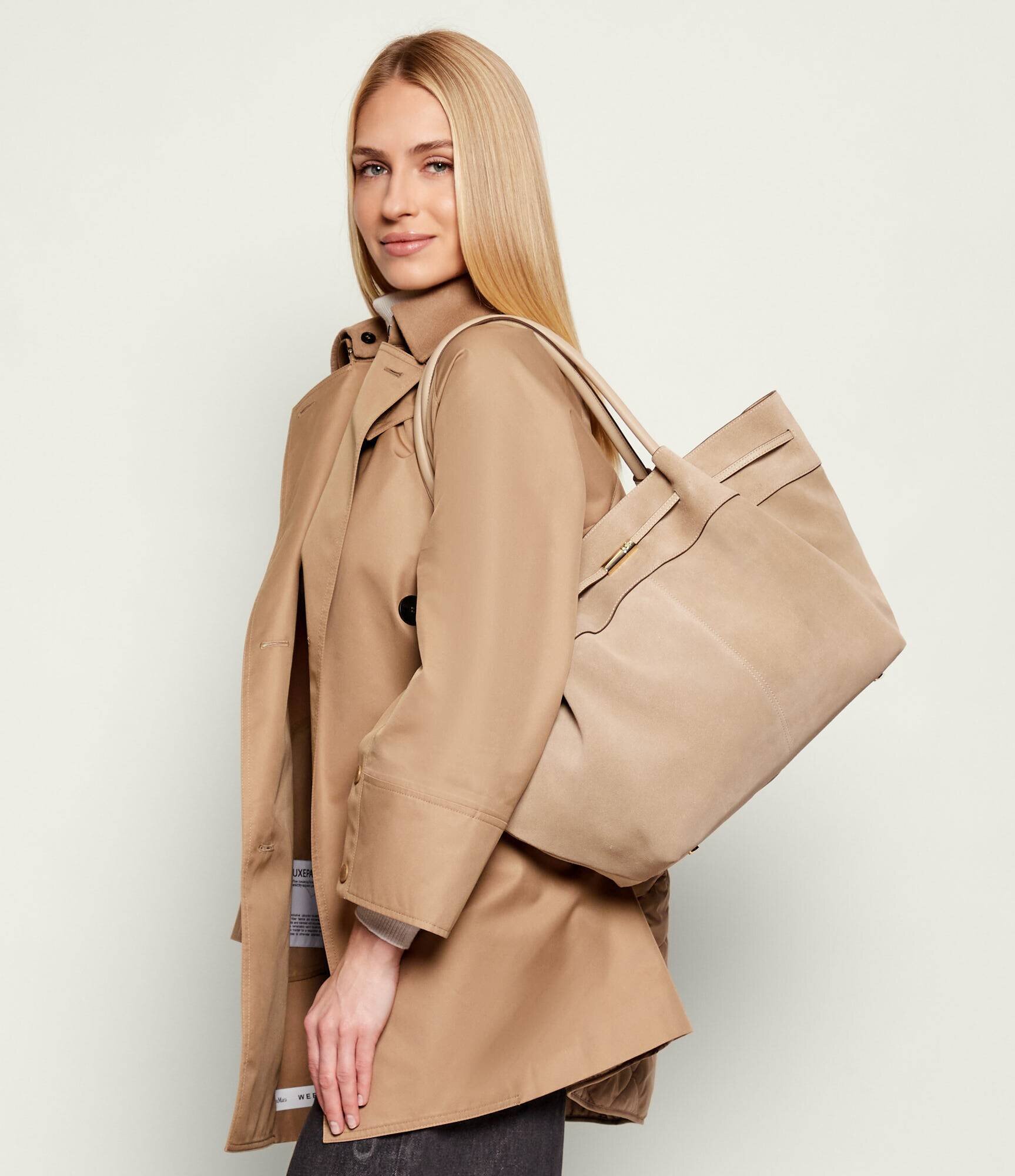 BOSS BLACK Geantă shopper HELYA | piele întoarsă