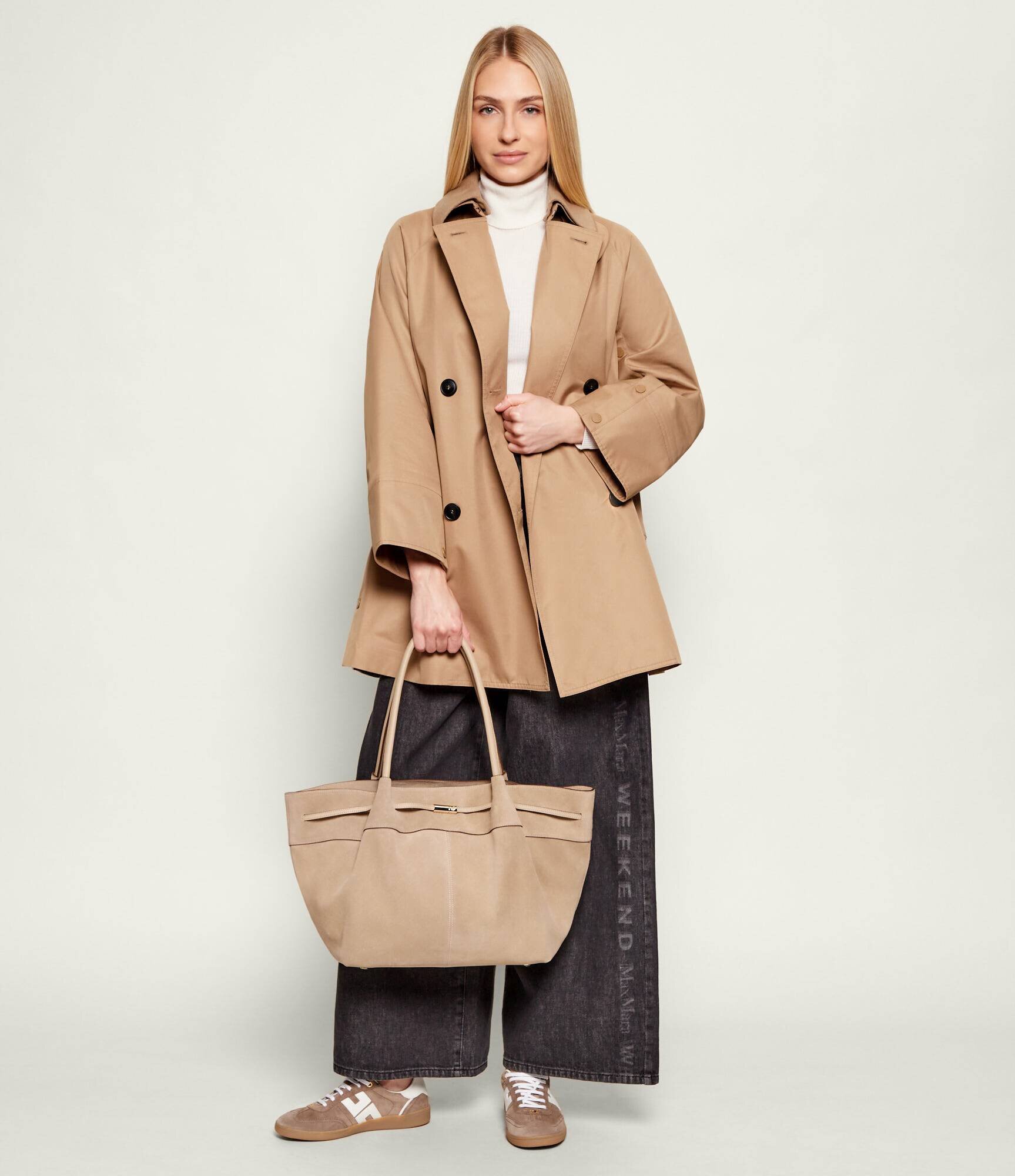 BOSS BLACK Geantă shopper HELYA | piele întoarsă