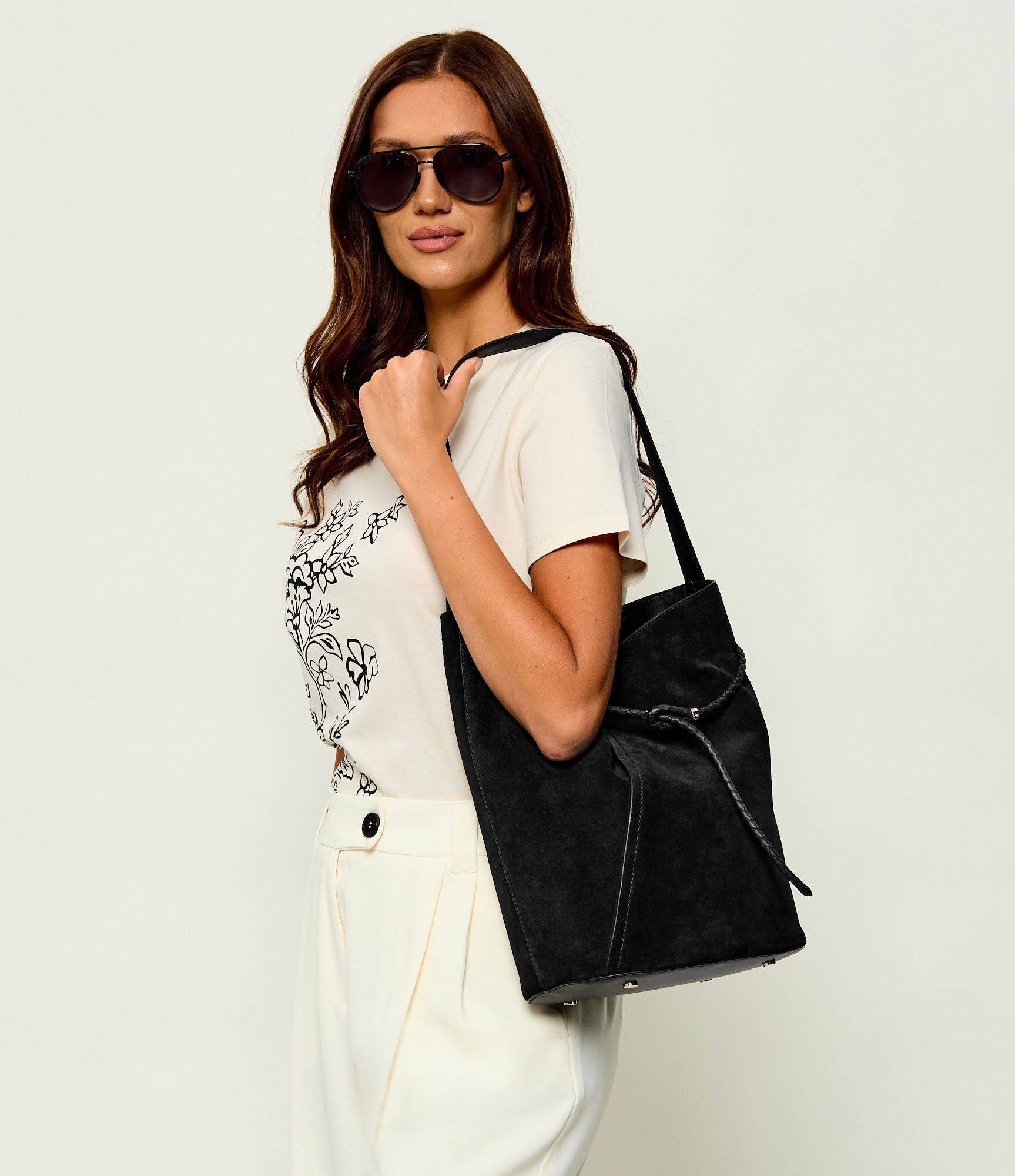 BOSS BLACK Geantă tip sac Boss Revers | piele întoarsă