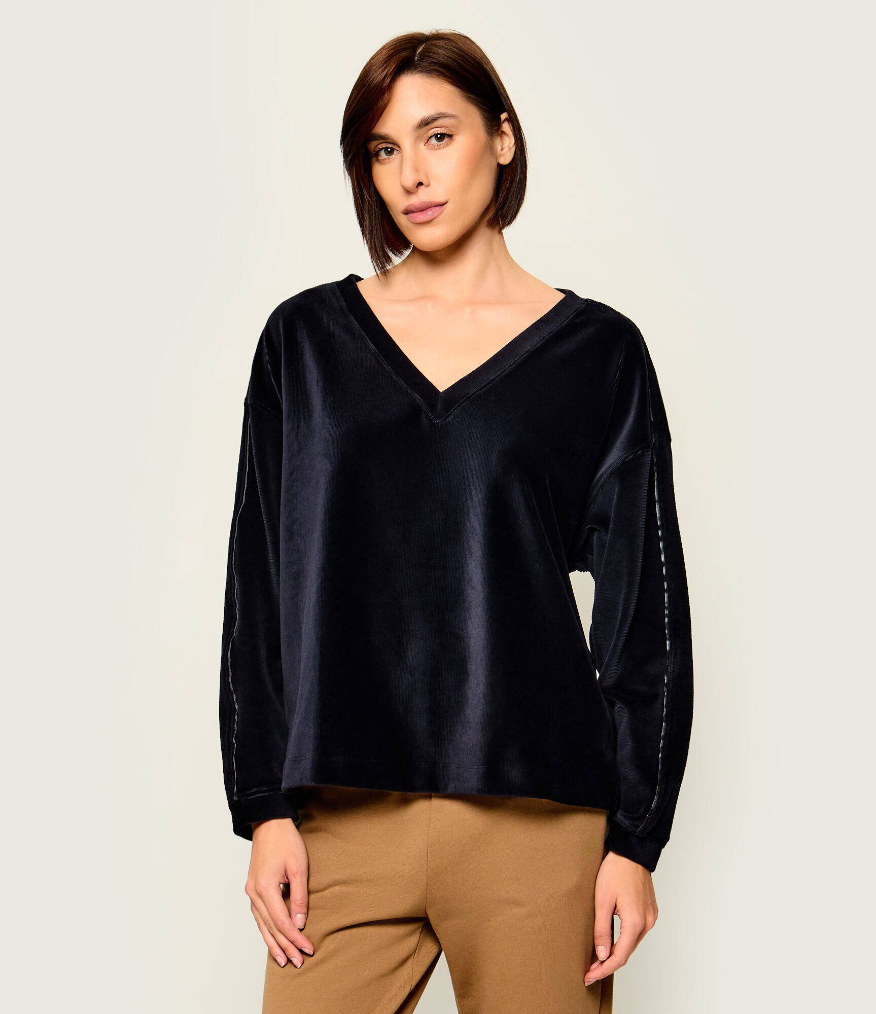BOSS BLACK Hanorac Velvet | Relaxed fit | catifea reiată