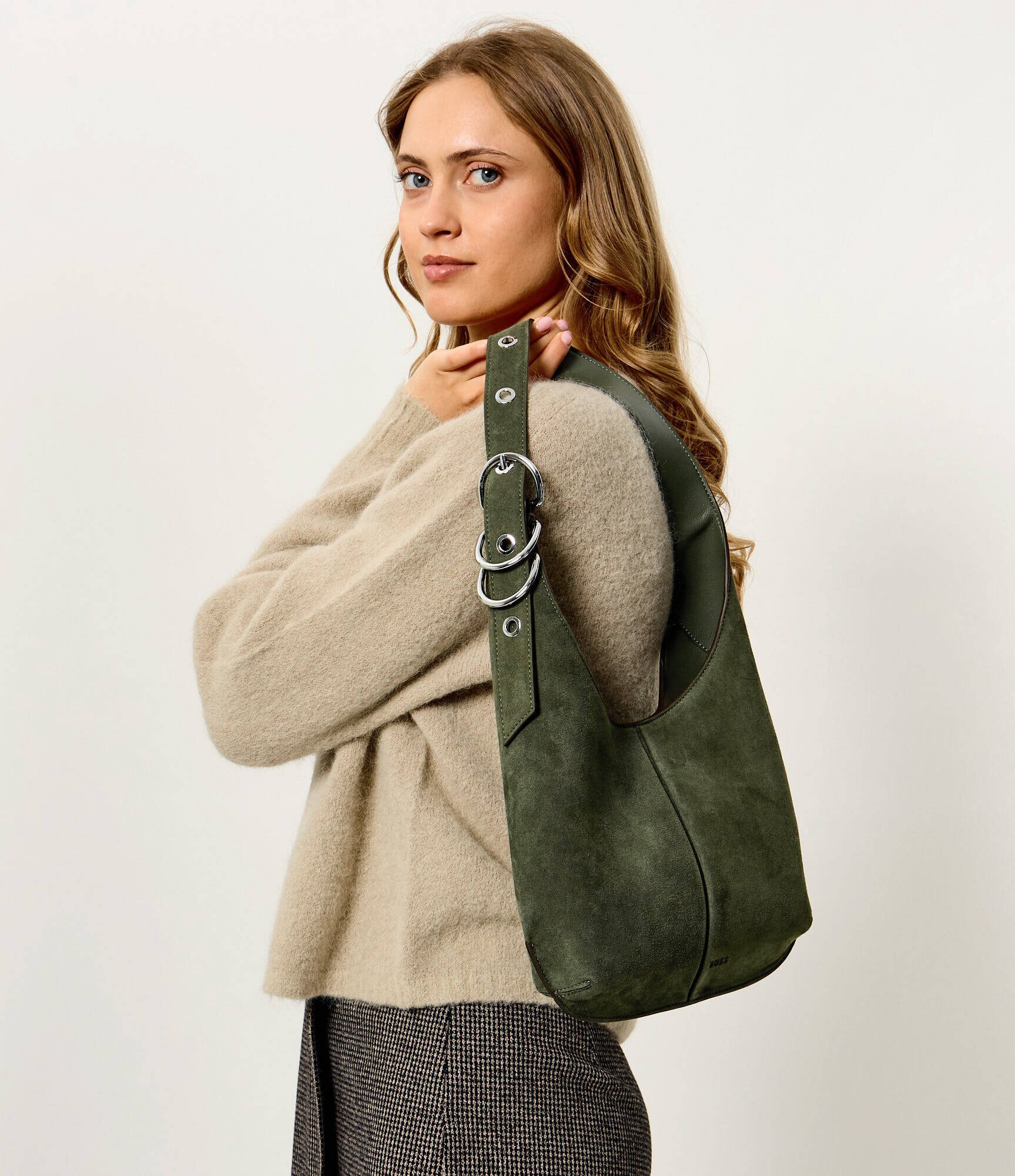 BOSS BLACK Hobo Clarice | piele întoarsă