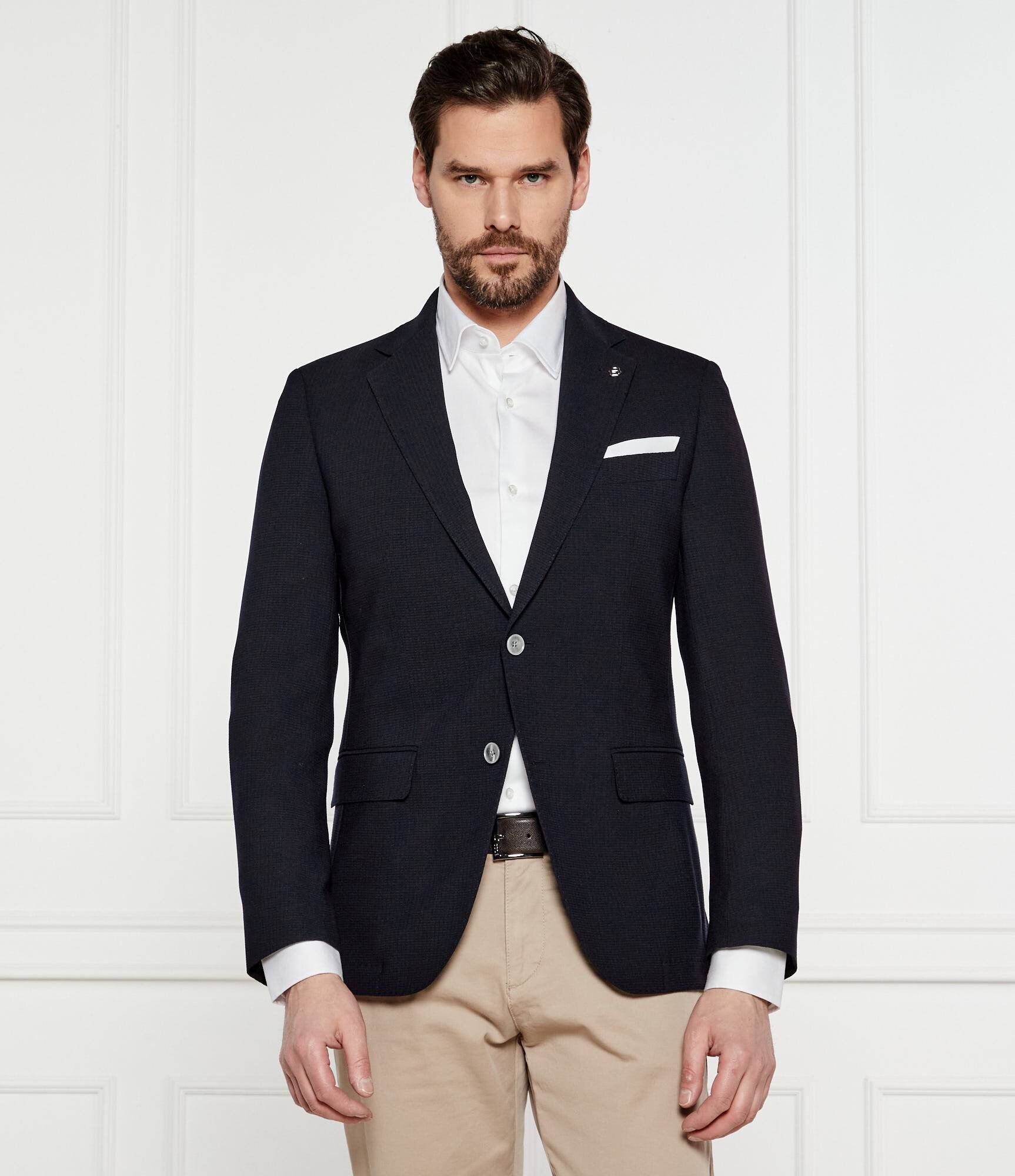 BOSS BLACK Jachetă cu un pătrat de buzunar H-Hutson-233 | Slim Fit cu adaos de lână