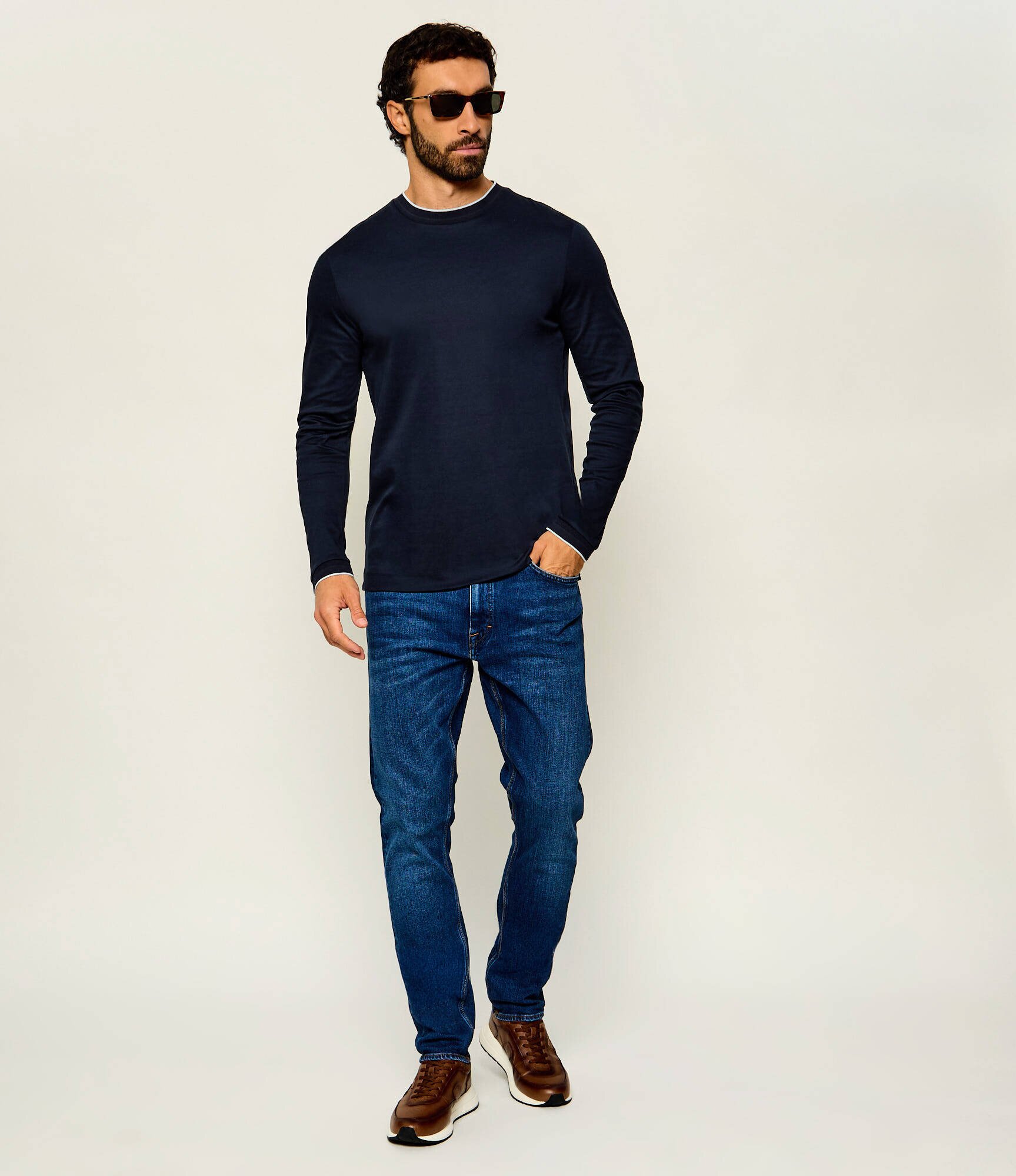 BOSS BLACK Longsleeve H-Tenison 195 | Slim Fit | mercerizat