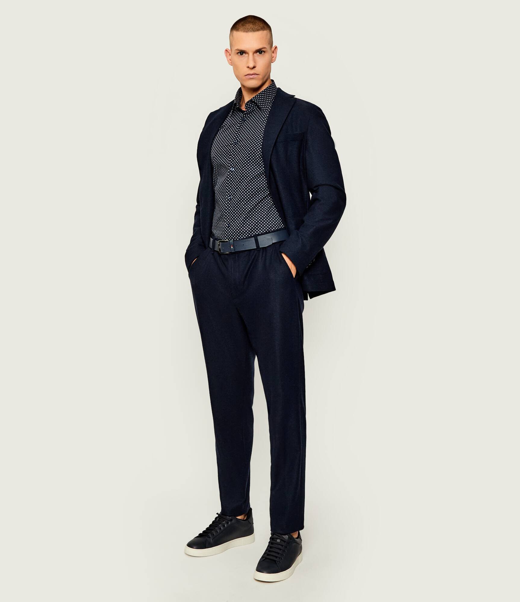 BOSS BLACK Pantaloni P-Perin-J-RDS-WG-254 | Tapered fit cu adaos de lână