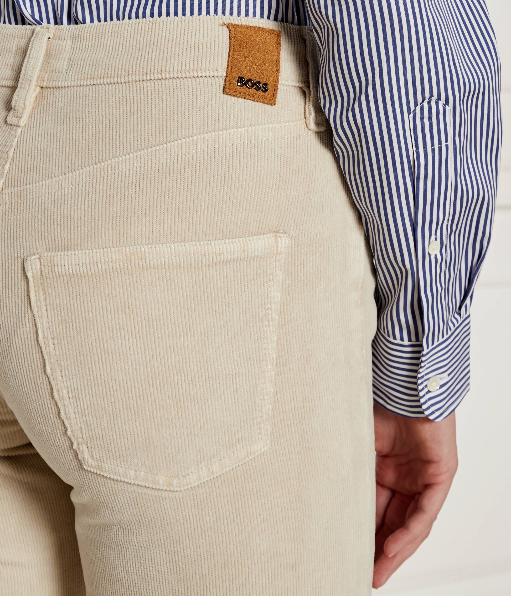 BOSS BLACK Pantaloni PARKWAY | Straight fit | catifea reiată