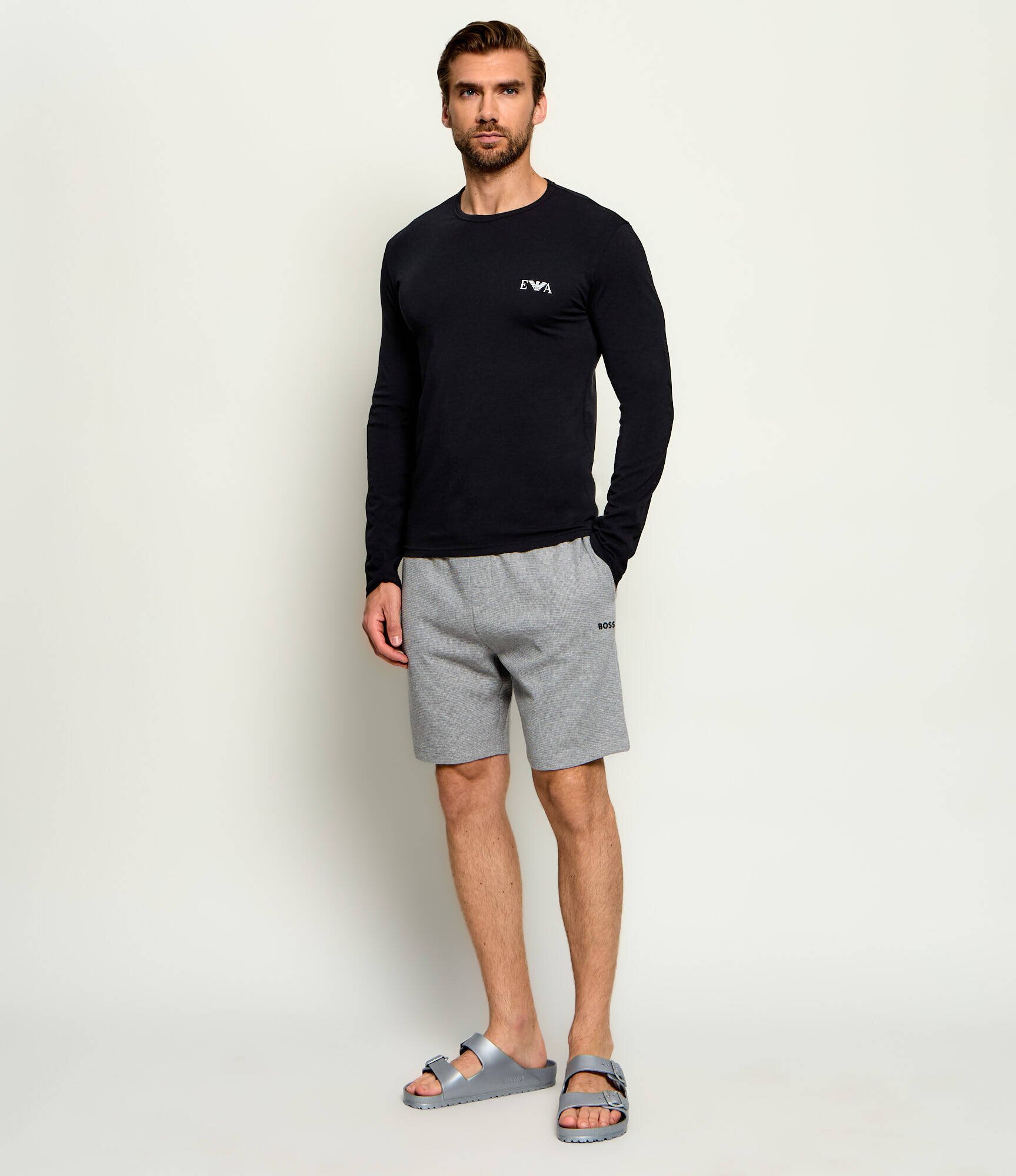BOSS BLACK Pantaloni scurți Waffle | Regular Fit