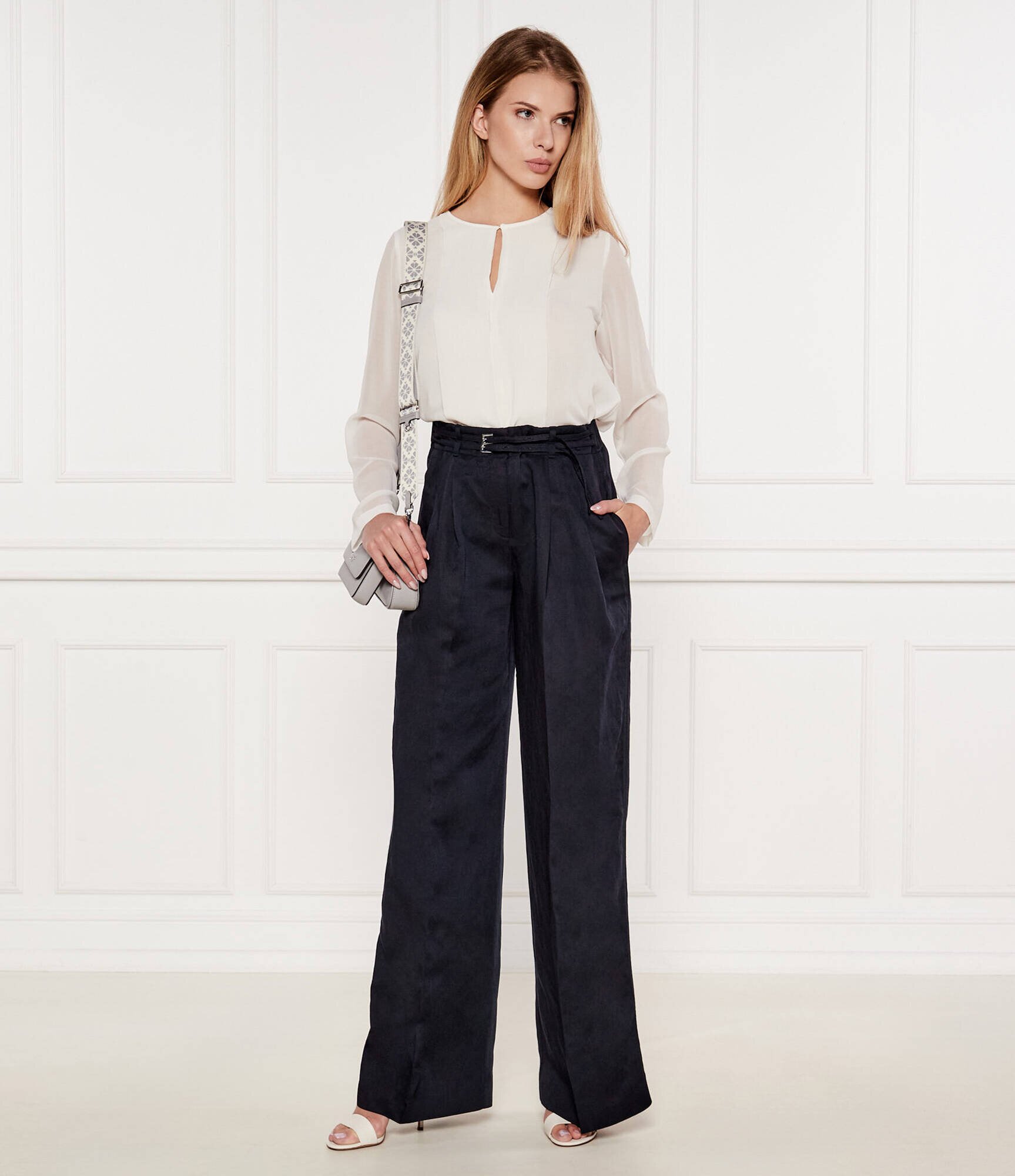 BOSS BLACK Pantaloni Taualy-W | Relaxed fit | cu adaos de in