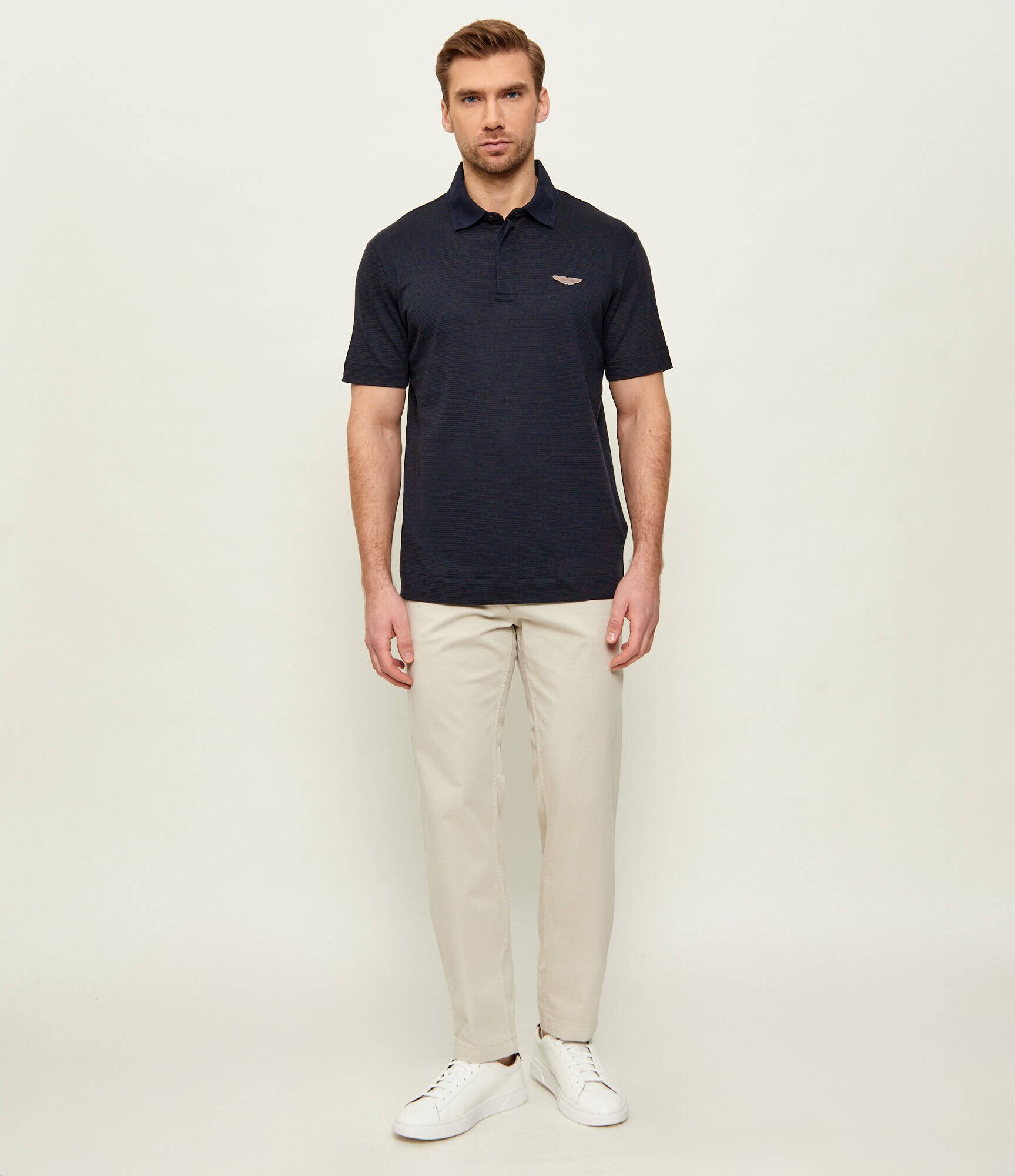 BOSS BLACK Polo C-Parris 248 Boss x Aston Martin | Regular Fit | z dodatkiem lnu