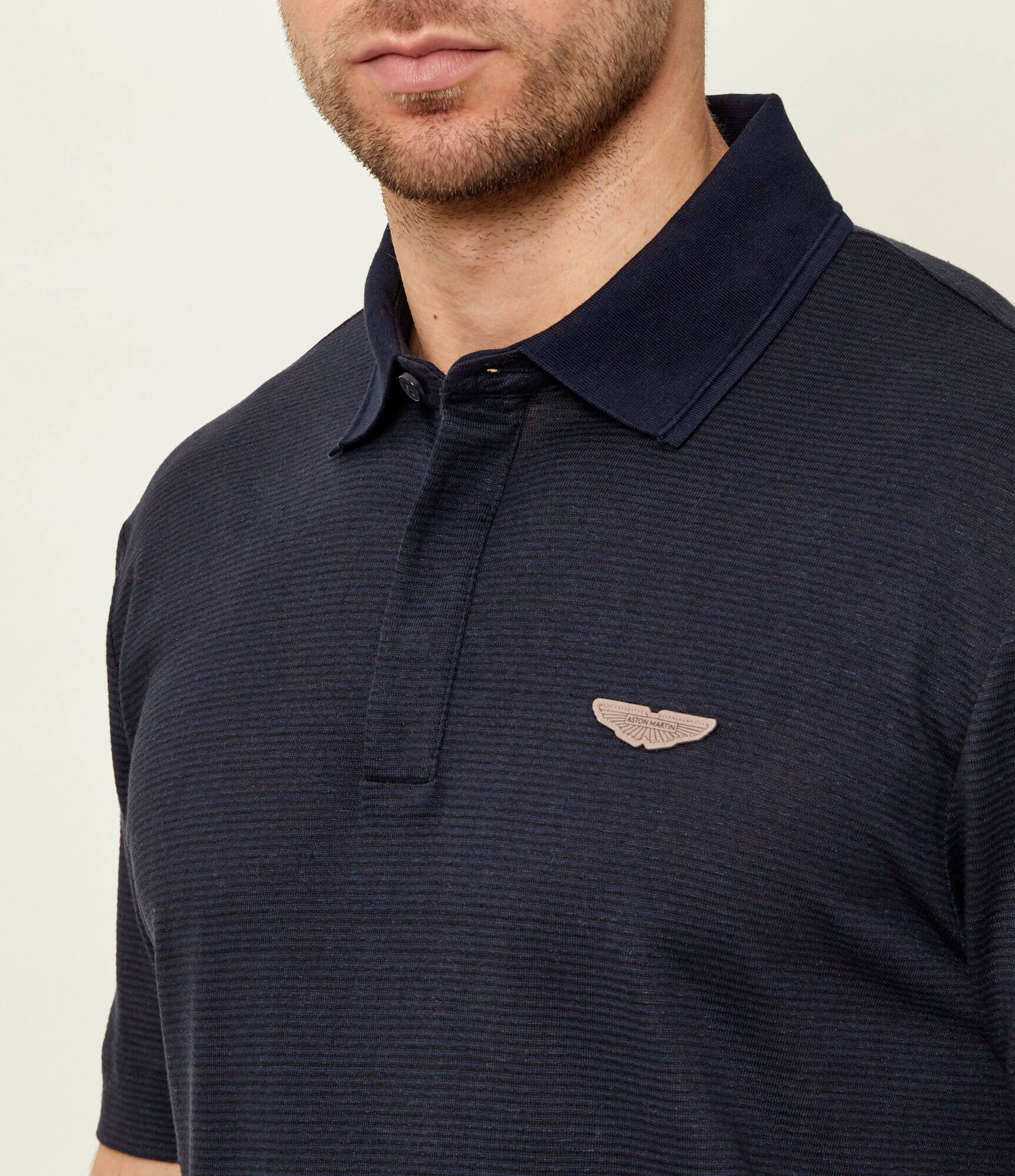 BOSS BLACK Polo C-Parris 248 Boss x Aston Martin | Regular Fit | z dodatkiem lnu