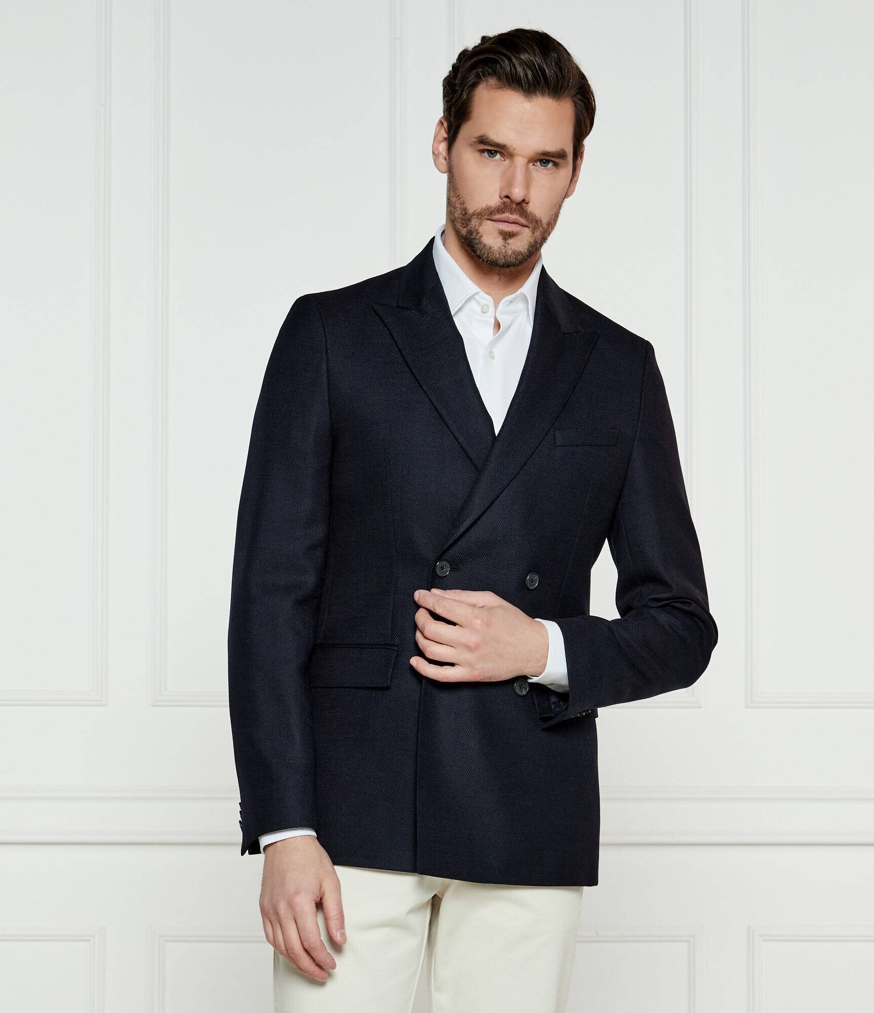 BOSS BLACK Sacou H-Houston-DB-243 | Slim Fit cu adaos de lână
