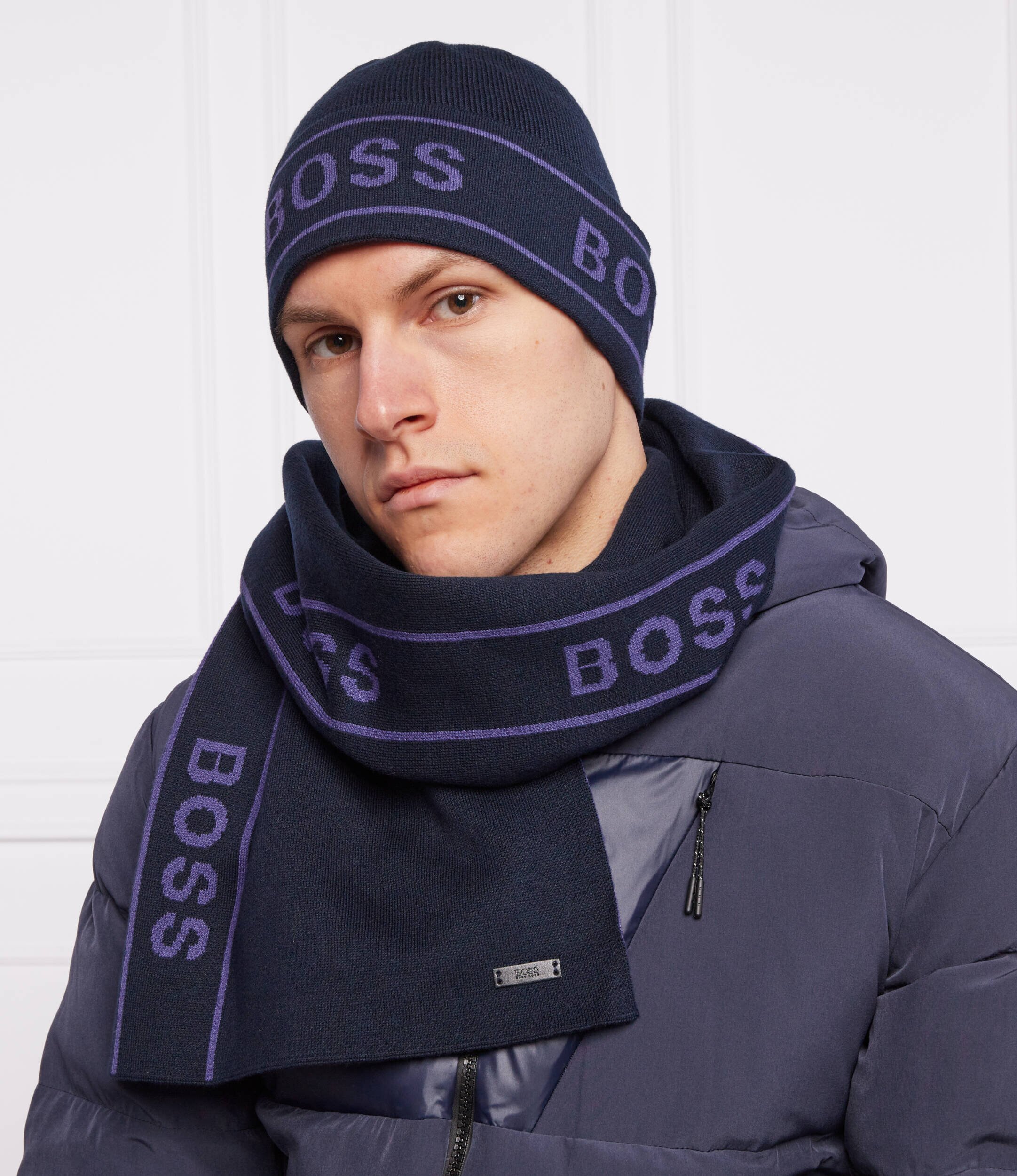 BOSS BLACK Șal + căciulă Ulfino