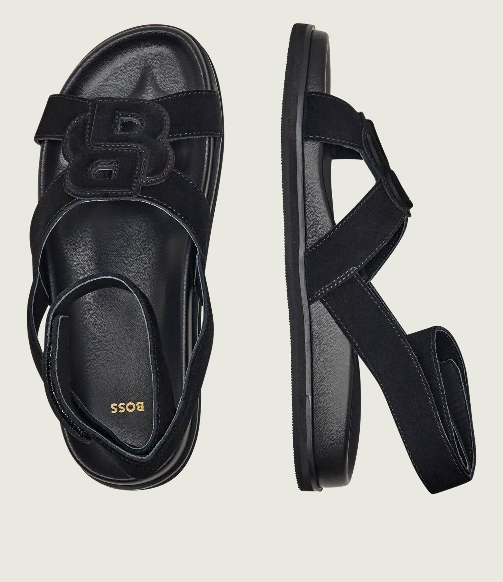 BOSS BLACK Sandale Freyah | piele întoarsă
