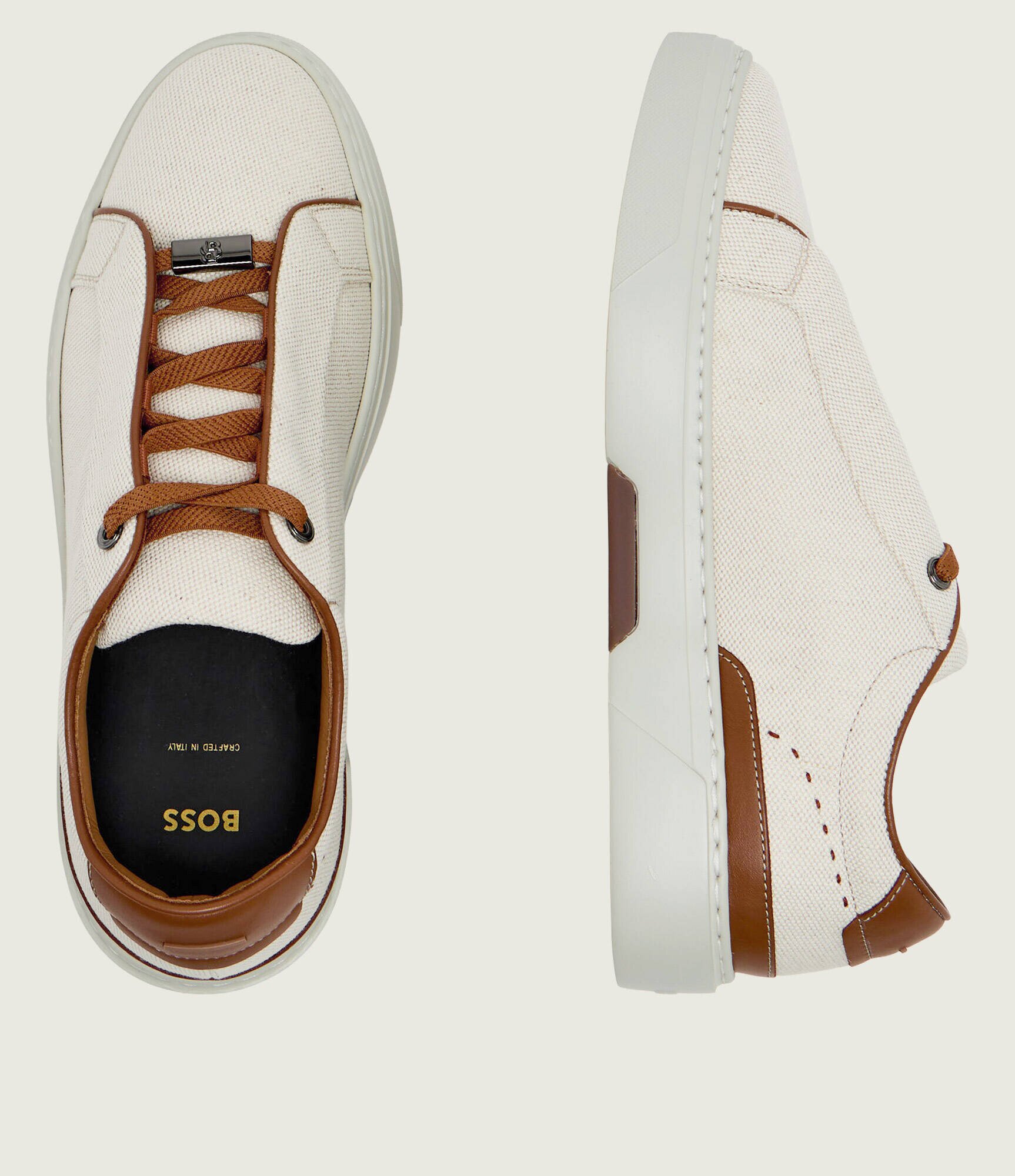 BOSS BLACK Sneakers Gary_Tenn_fbbu cu adaos de piele