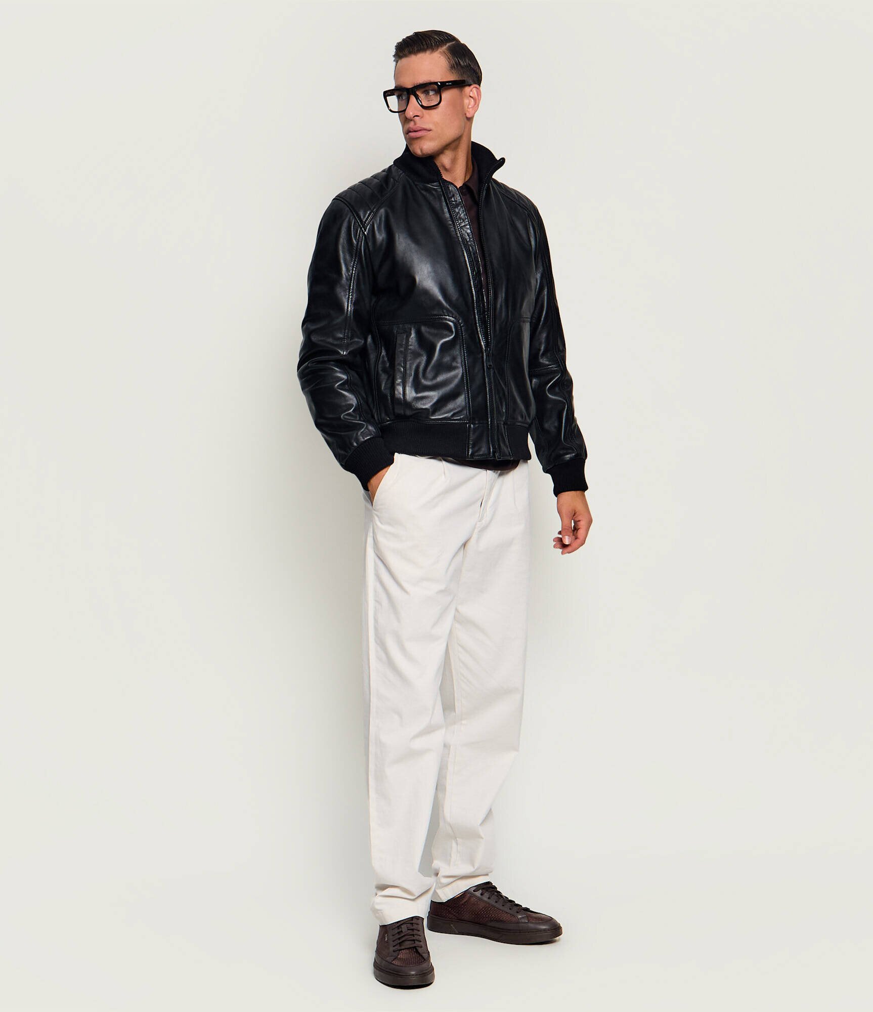 BOSS BLACK Sneakers Kieran_Tenn_alnymn cu adaos de piele