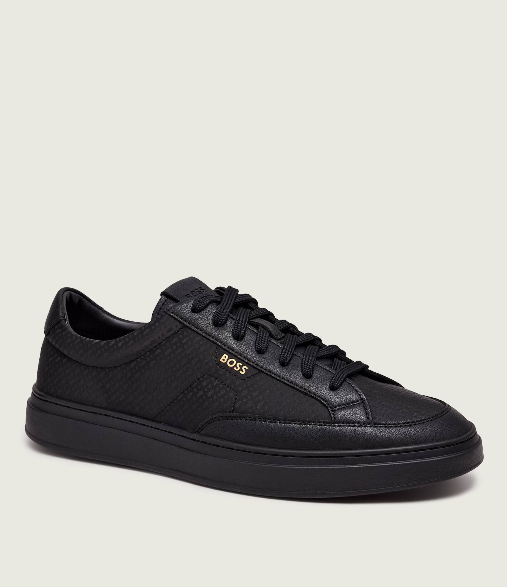 BOSS BLACK Sneakers Kieran_Tenn_alnymn cu adaos de piele