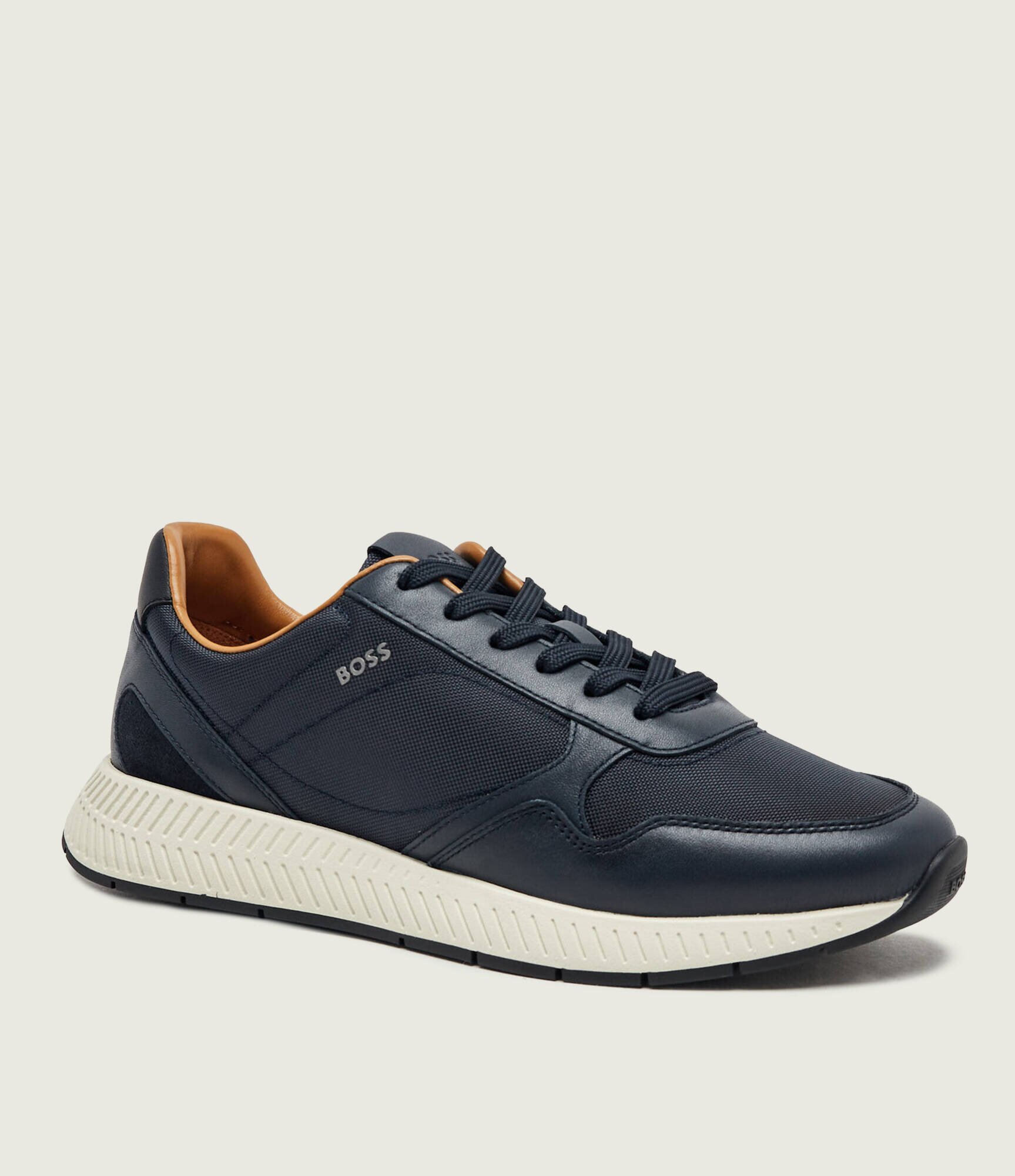 BOSS BLACK Sneakers Titanium_Runn_buny cu adaos de piele