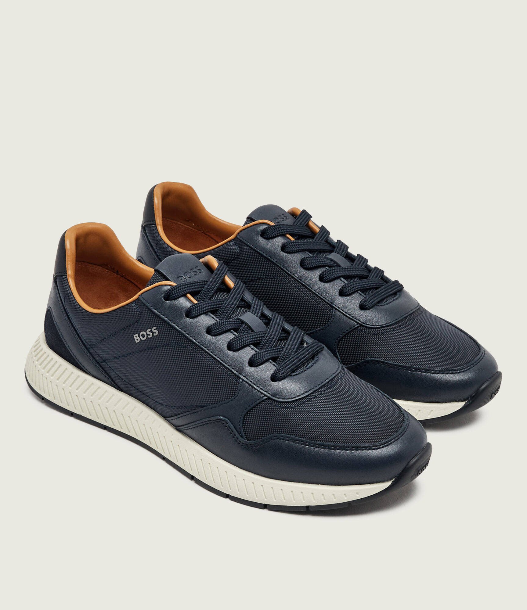 BOSS BLACK Sneakers Titanium_Runn_buny cu adaos de piele