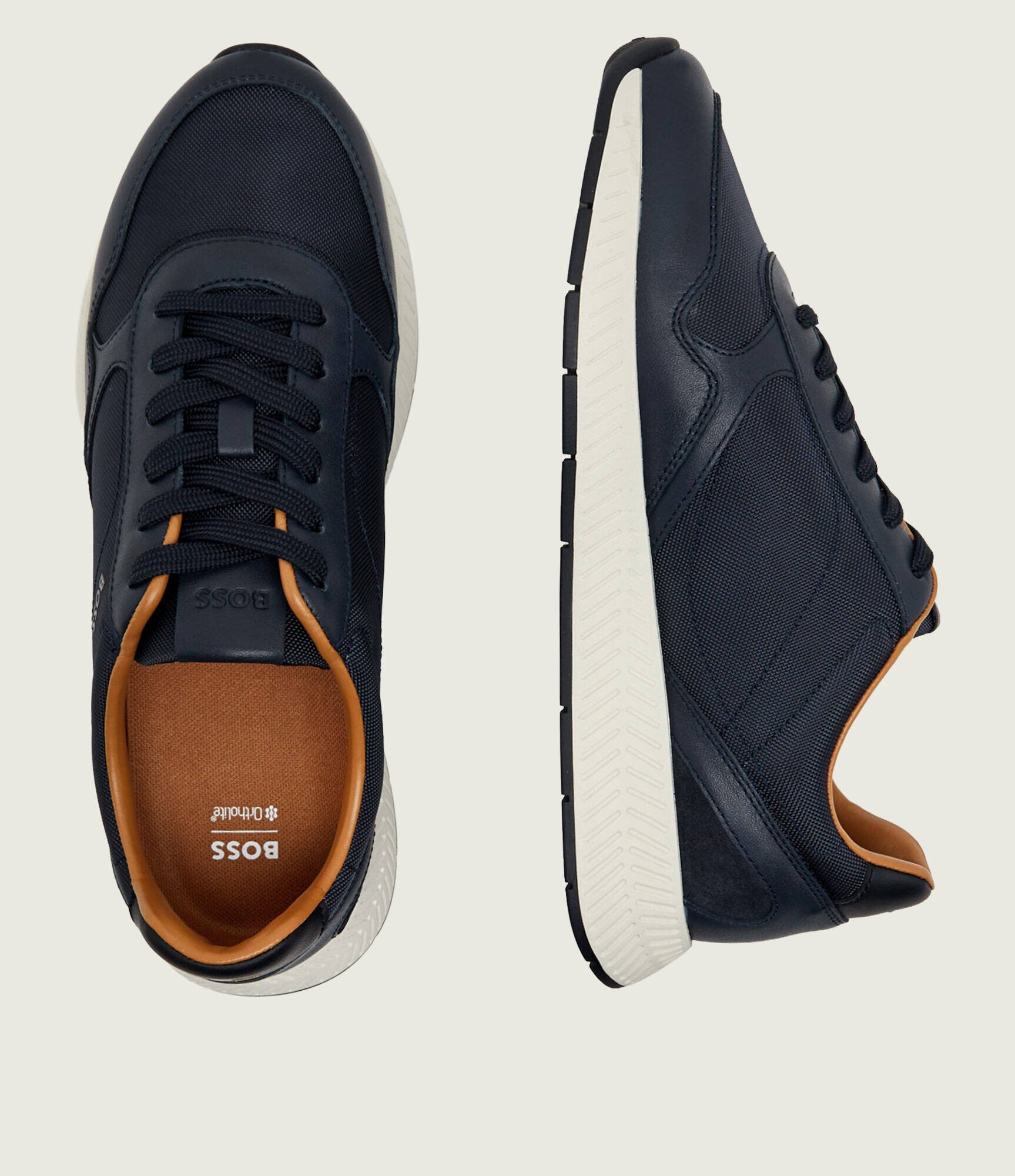 BOSS BLACK Sneakers Titanium_Runn_buny cu adaos de piele
