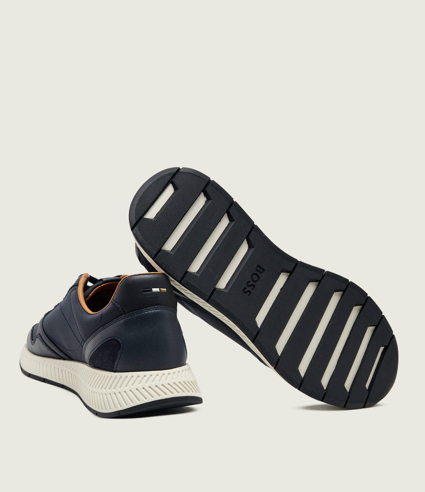 BOSS BLACK Sneakers Titanium_Runn_buny cu adaos de piele