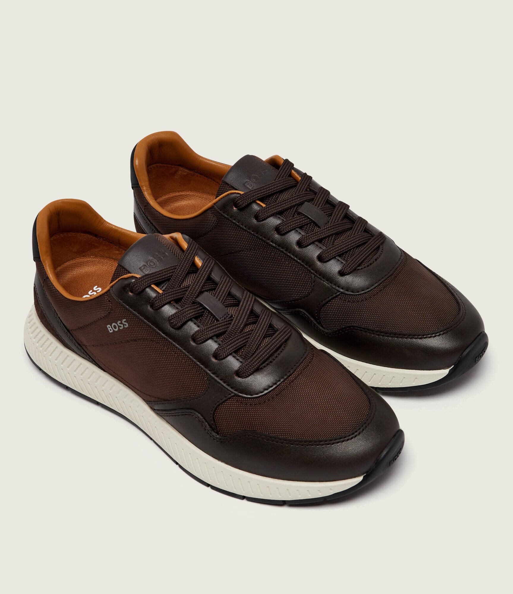 BOSS BLACK Sneakers Titanium_Runn_buny cu adaos de piele
