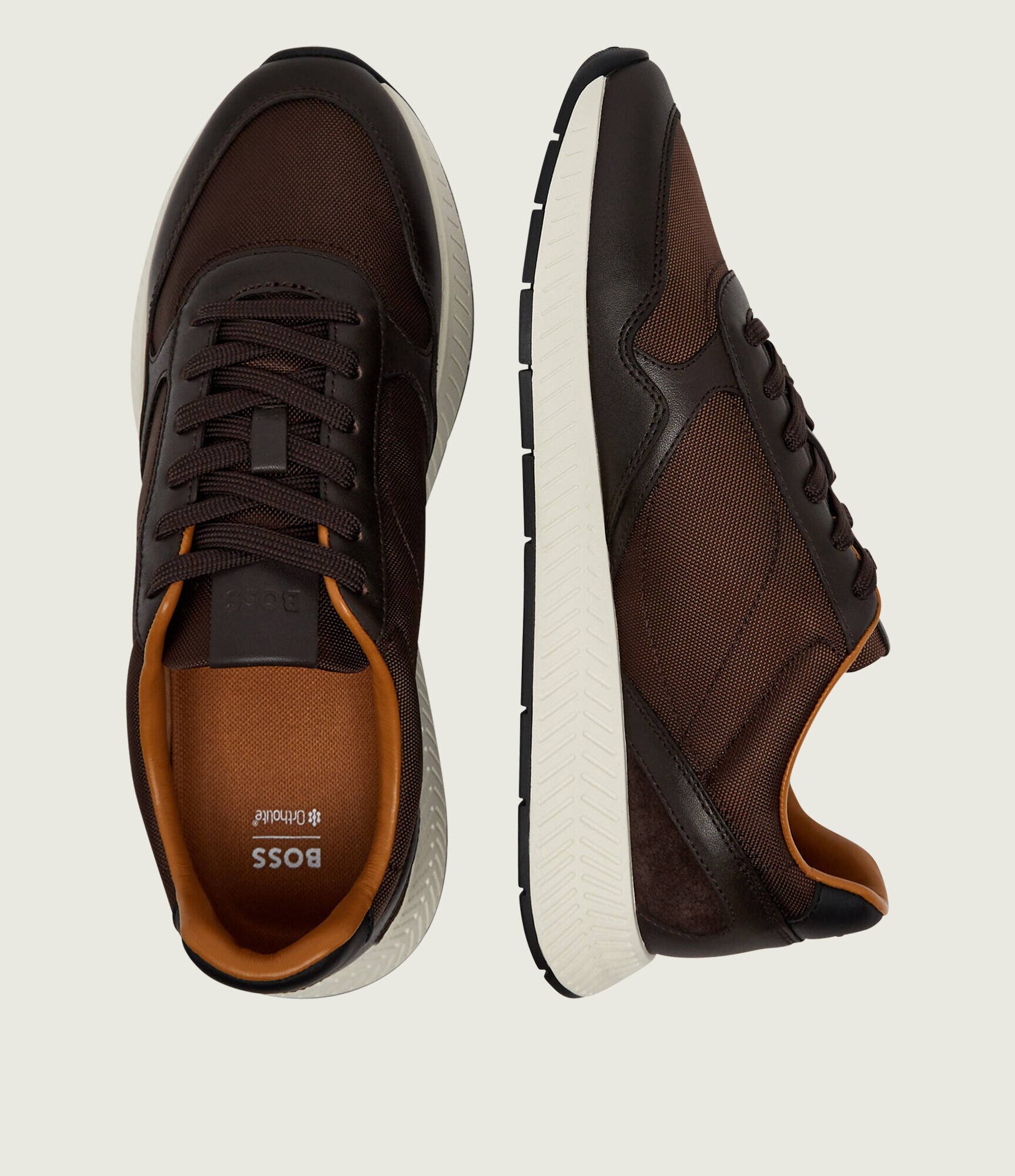 BOSS BLACK Sneakers Titanium_Runn_buny cu adaos de piele