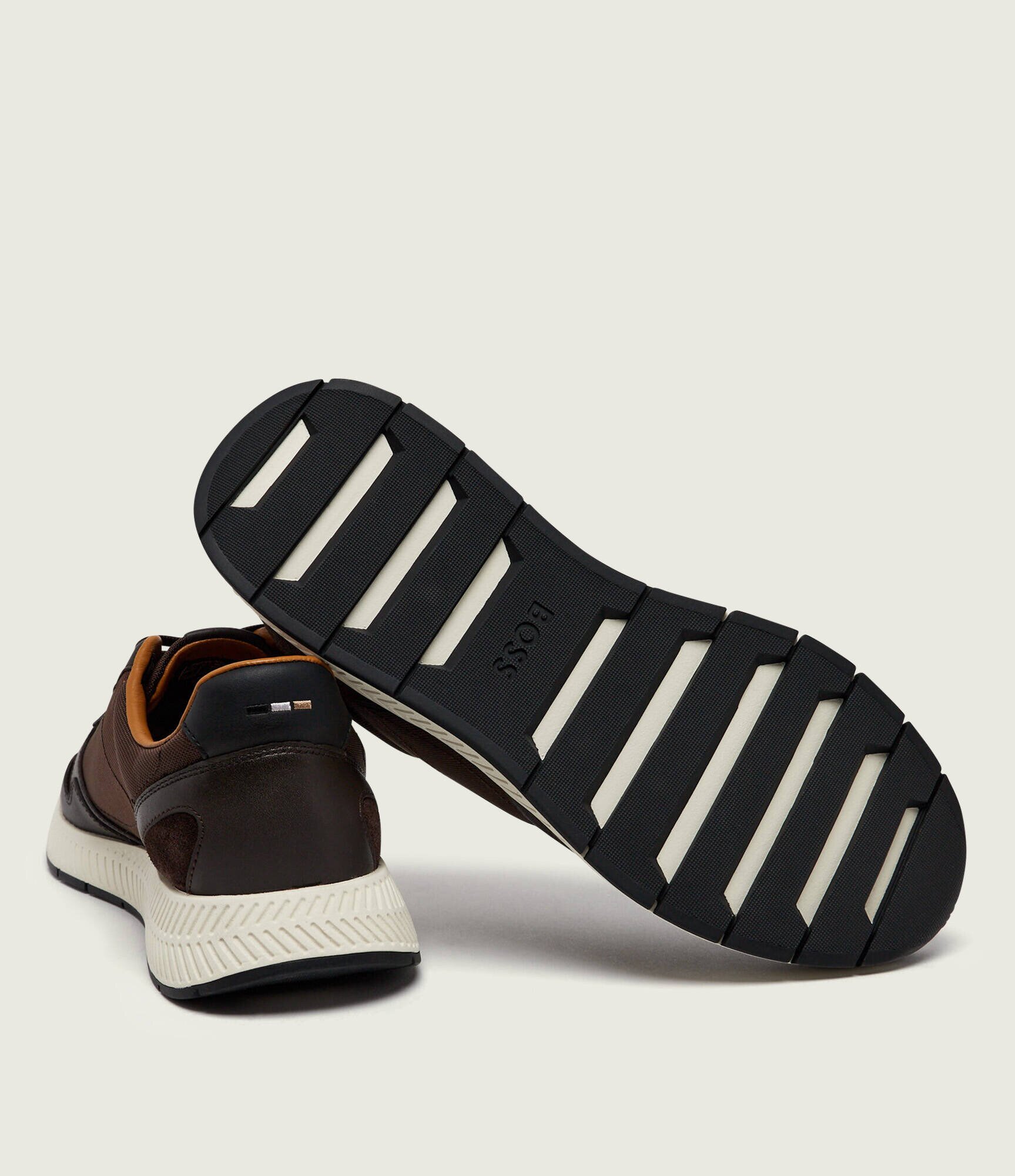 BOSS BLACK Sneakers Titanium_Runn_buny cu adaos de piele