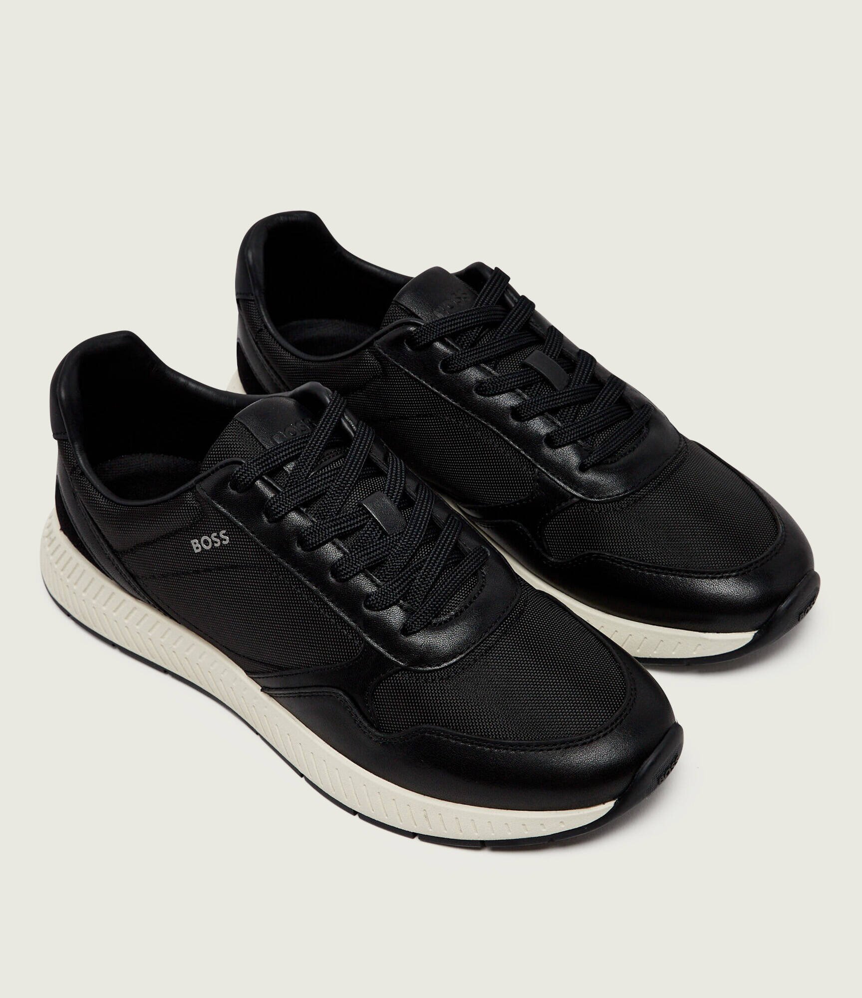 BOSS BLACK Sneakers Titanium_Runn_buny cu adaos de piele