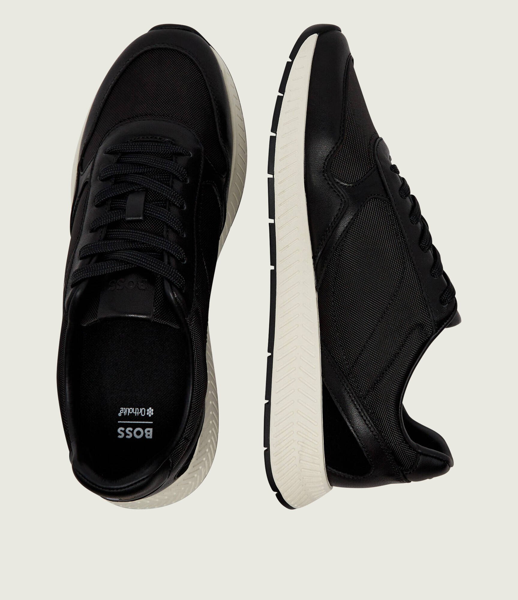BOSS BLACK Sneakers Titanium_Runn_buny cu adaos de piele