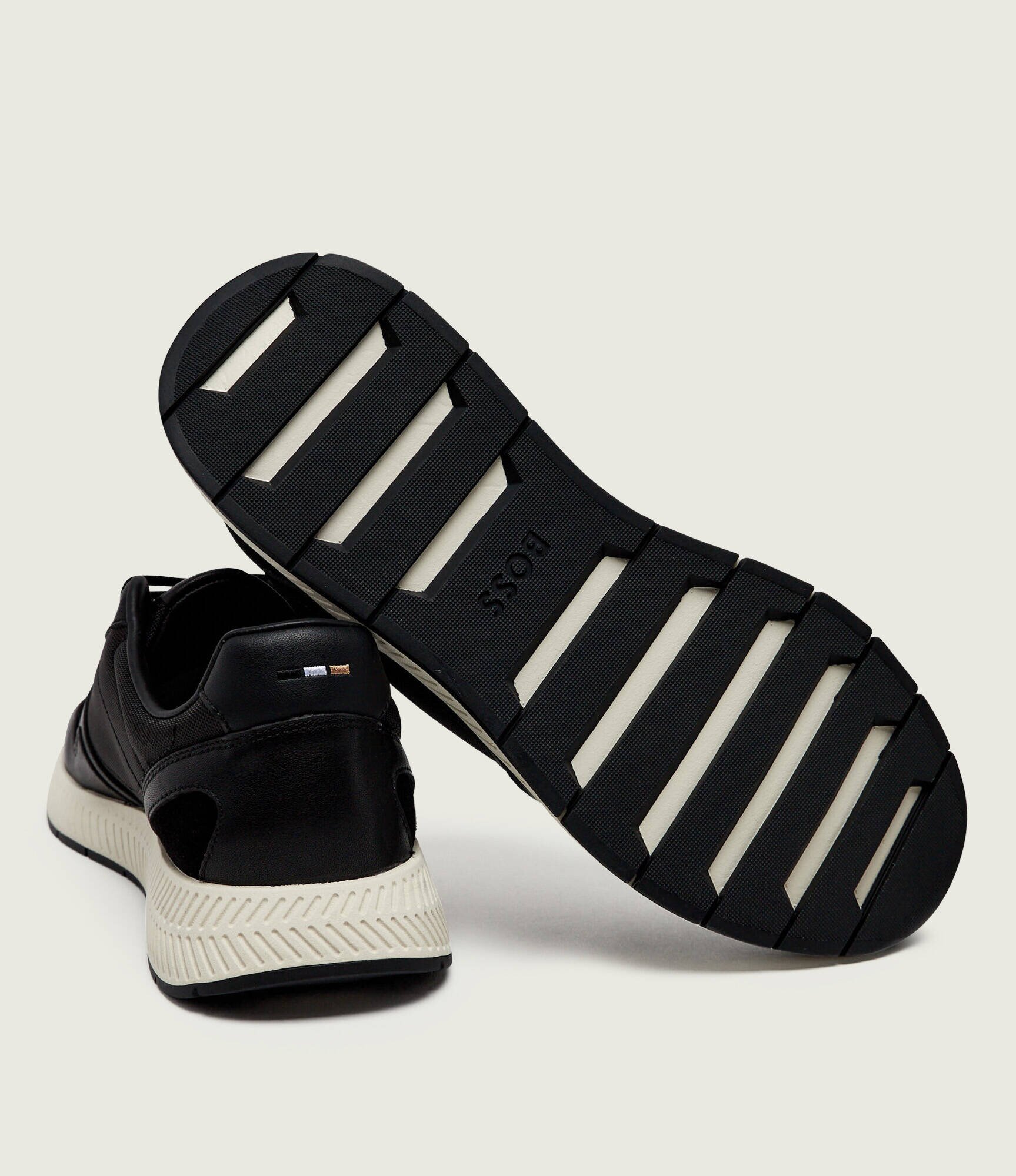 BOSS BLACK Sneakers Titanium_Runn_buny cu adaos de piele