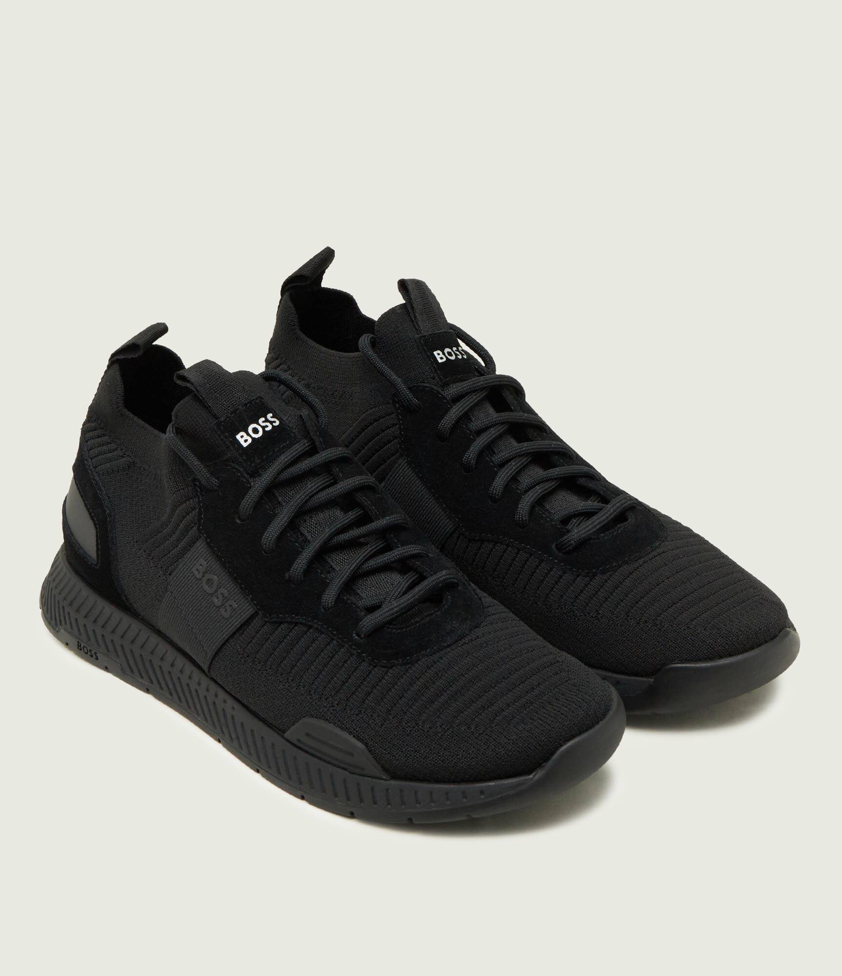BOSS BLACK Sneakers Titanium_Runn_knst_N cu adaos de piele