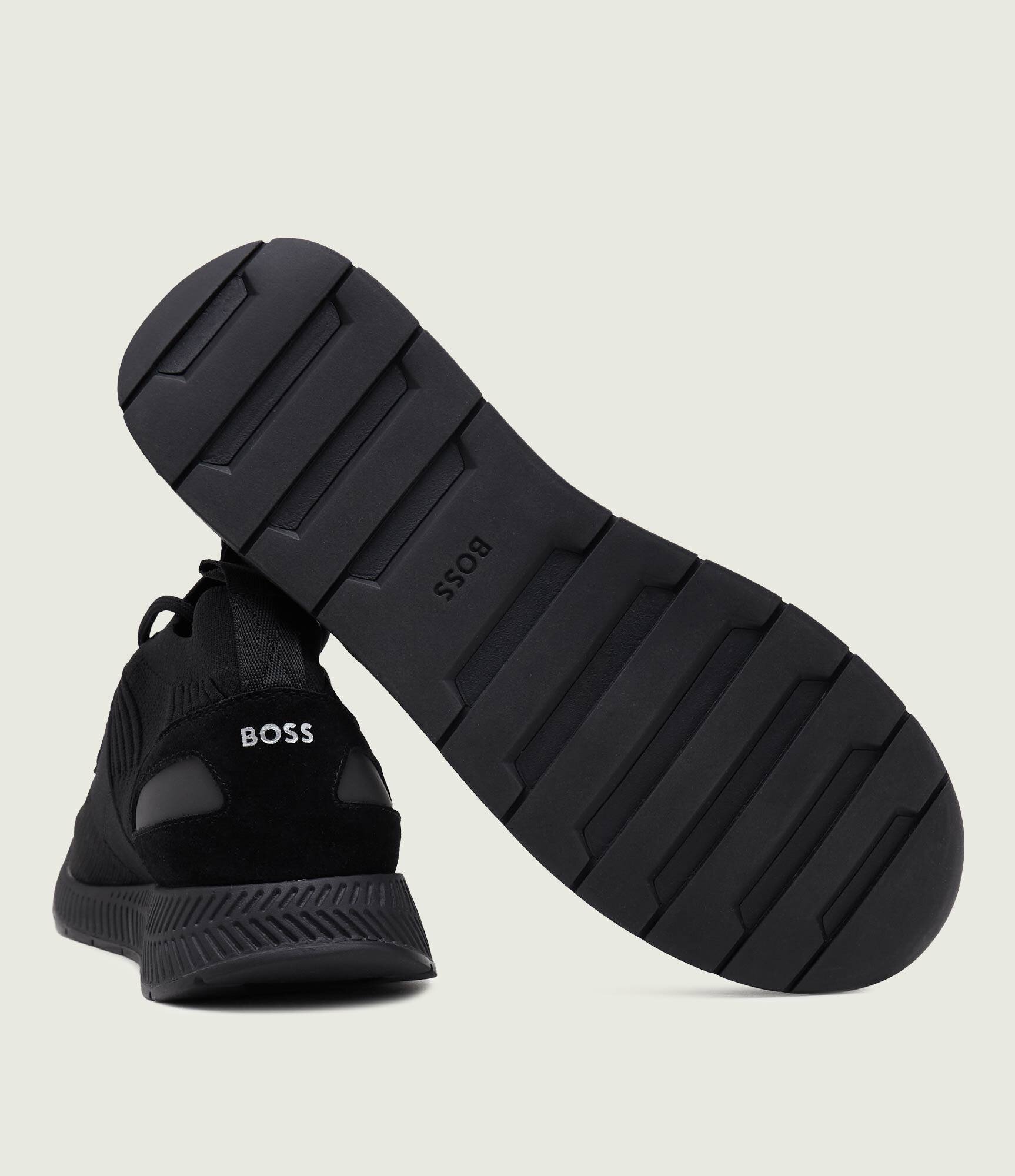 BOSS BLACK Sneakers Titanium_Runn_knst_N cu adaos de piele