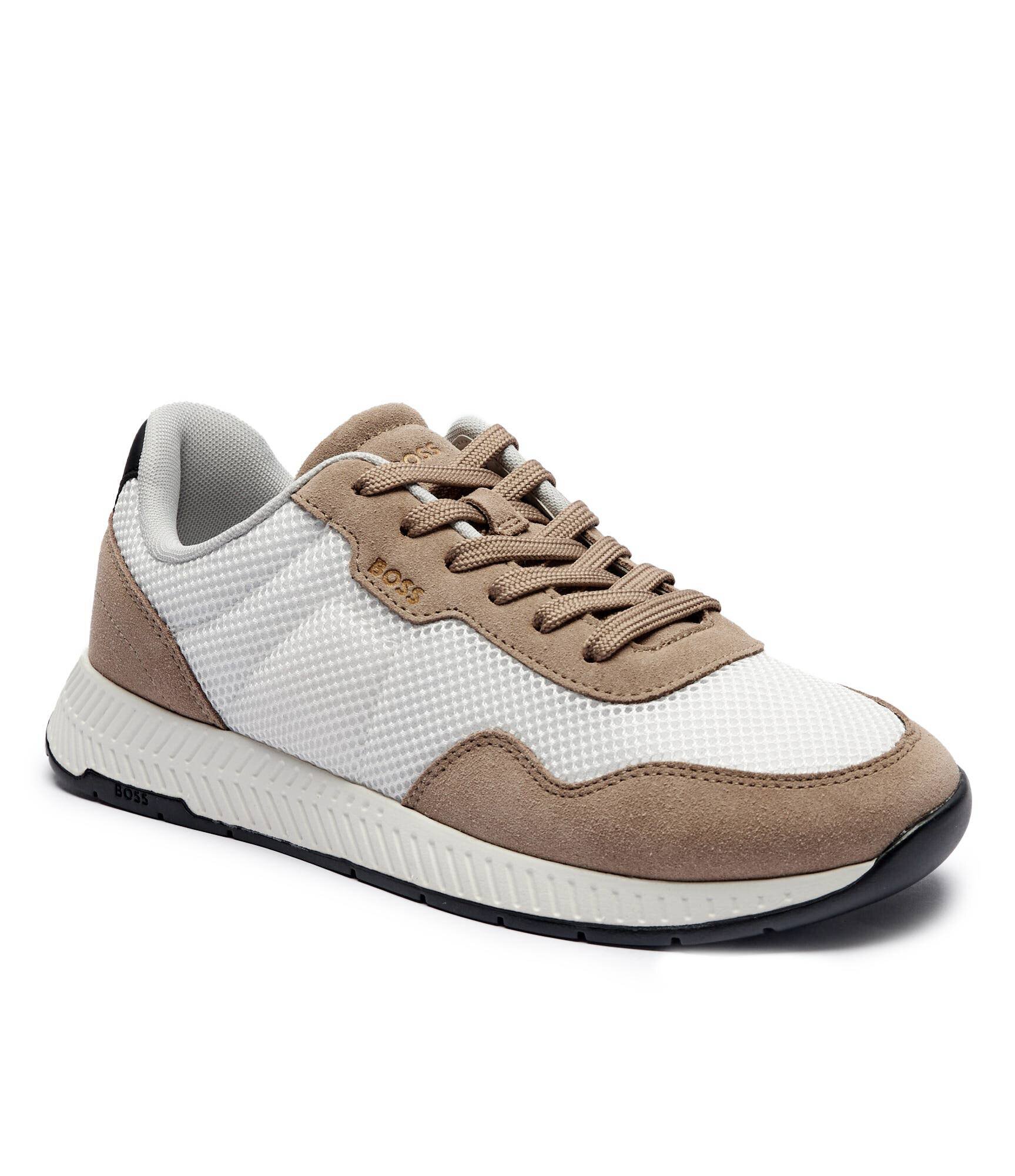 BOSS BLACK Sneakers Titanium_Runn_mebisd cu adaos de piele
