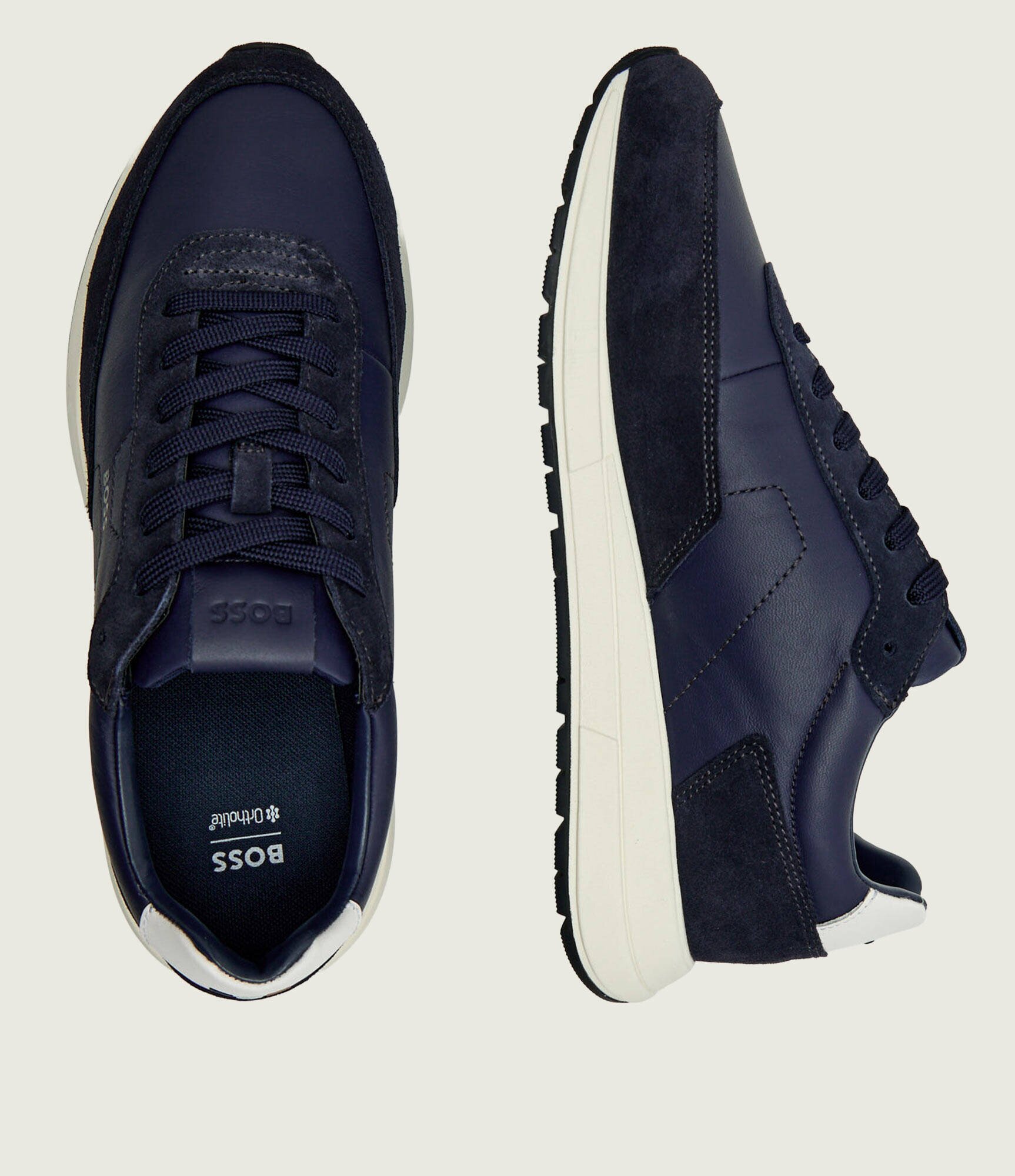 BOSS BLACK Sneakers Vinston_Runn_ltwasd | piele întoarsă
